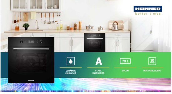 Heinner HBO-M7010GCDRP-GBK Inbouw Oven 60 cm – 70 L – Energieklasse A – Grill – - afbeelding 2