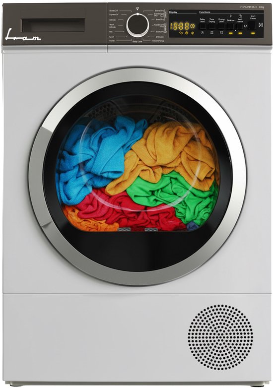 Fram FHPD-V8T2A++ Warmtepompdroger - 8 kg - Wasdroger - 15 Programma's - LED dis - afbeelding 4