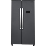 Heinner HSBS-HM442NFINVDGE++ Amerikaanse Koelkast - 442L - No Frost - Antraciet