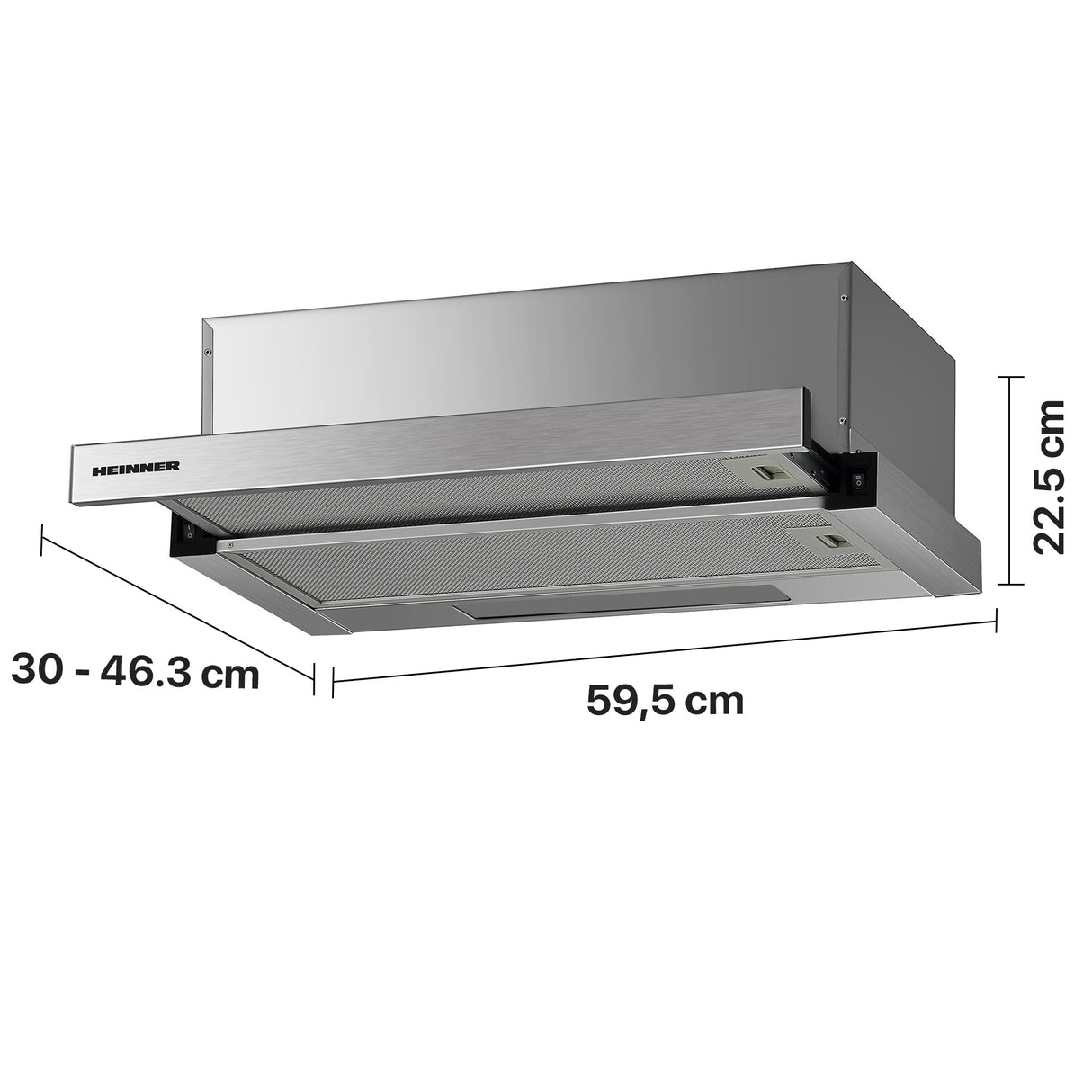 Hotte Heinner HTCH-F400IX – classe énergétique B – inox