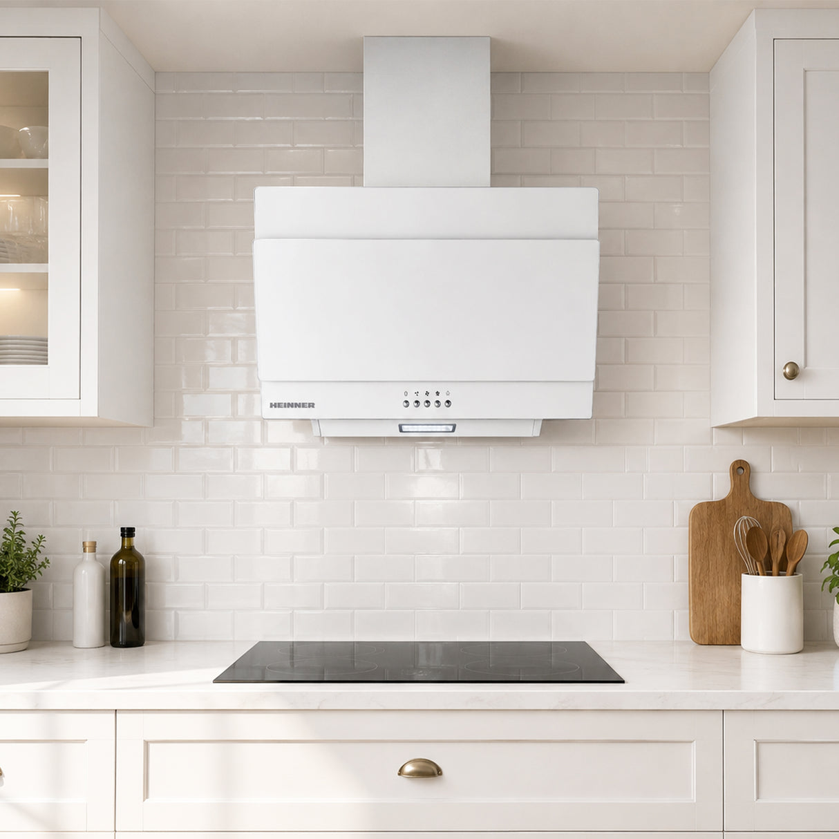 Hotte inclinée Heinner DCH-350RGWH – 60 cm – 3 vitesses – bouton poussoir