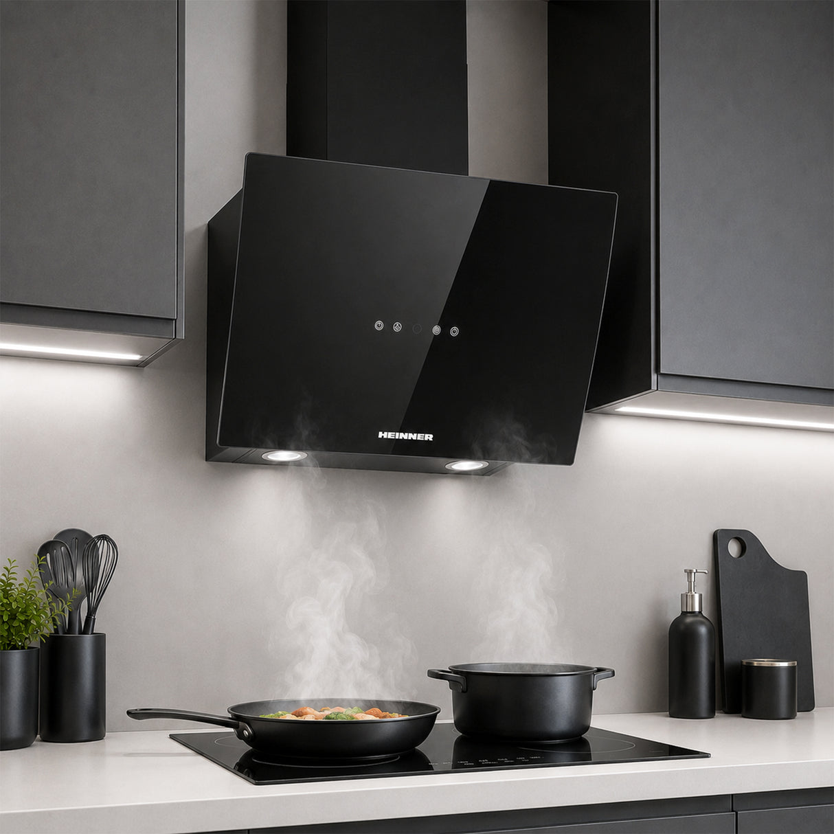 Hotte Heinner HDCH-5960RGBK – 60 cm – 3 vitesses – commande tactile – noir