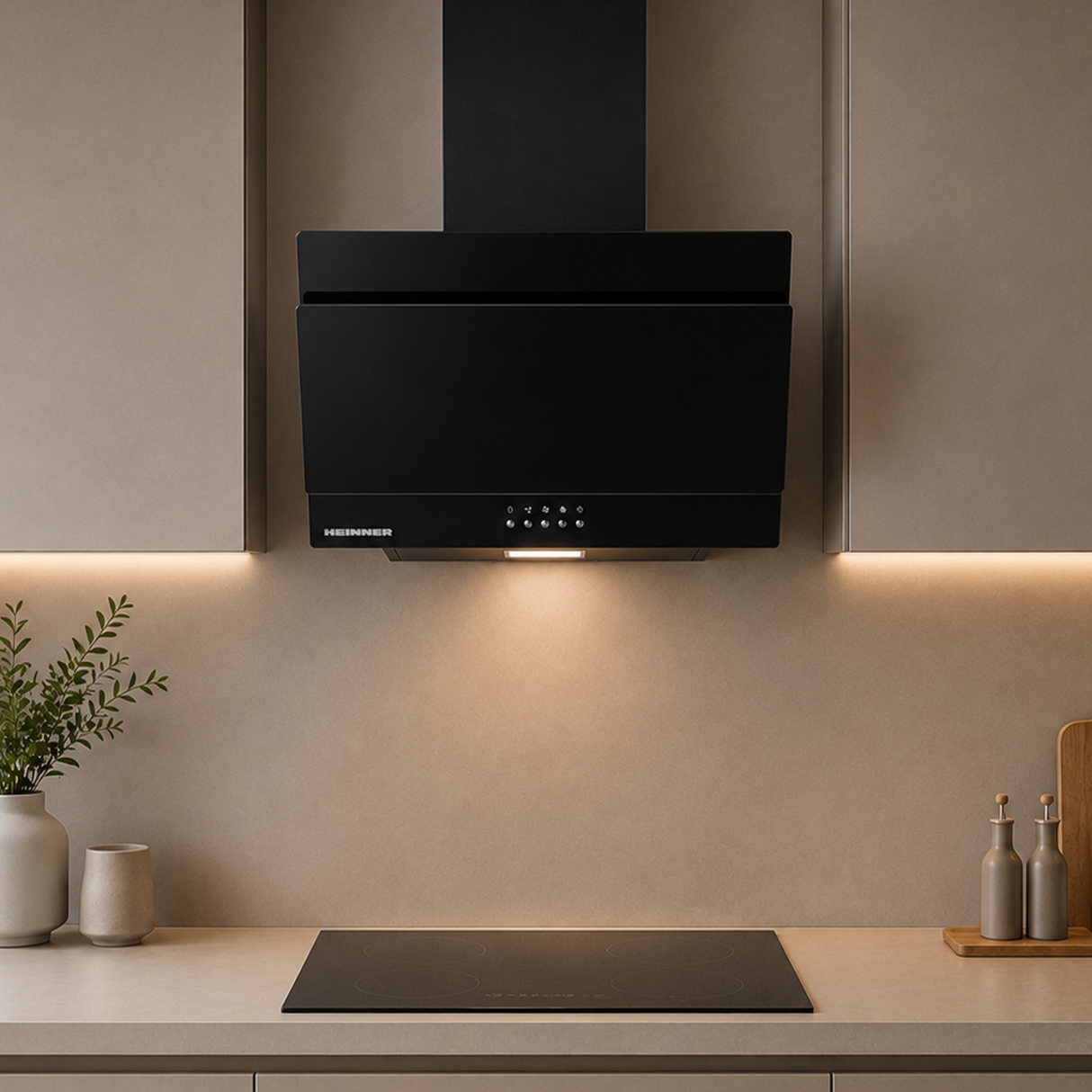 Hotte inclinée Heinner DCH-350RGBK – 60 cm – 3 vitesses – noir