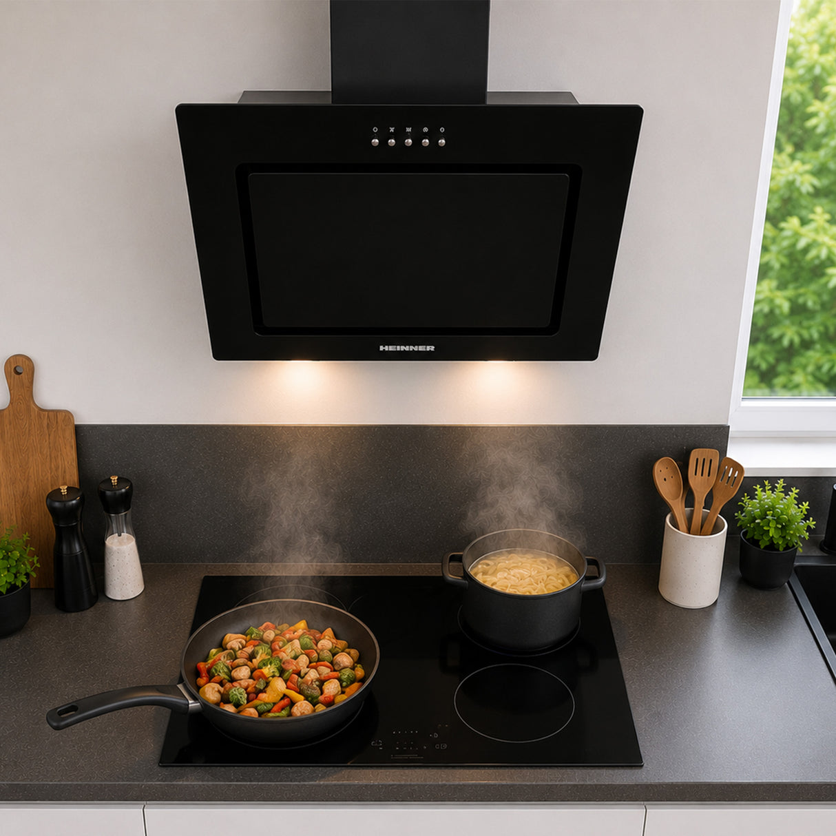 Hotte inclinée Heinner DCH-650RGBK – 60 cm – 3 vitesses – noir