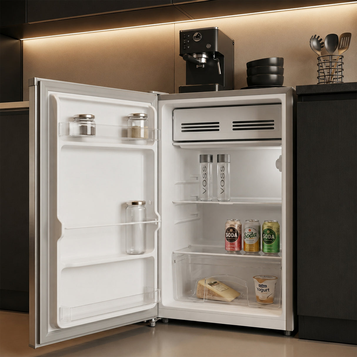 Heinner HF-HM90SE++ Tafelmodel Koelkast 90 L – LED-verlichting – Omkeerbare Deur