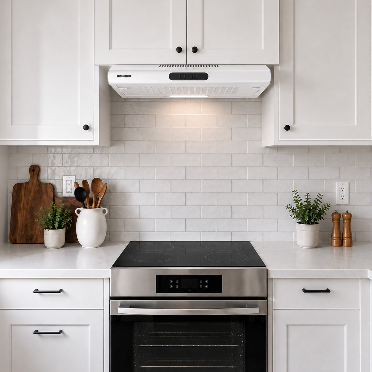 Hotte encastrable Heinner CH-MD200WH – 60 cm – 2 vitesses – blanc