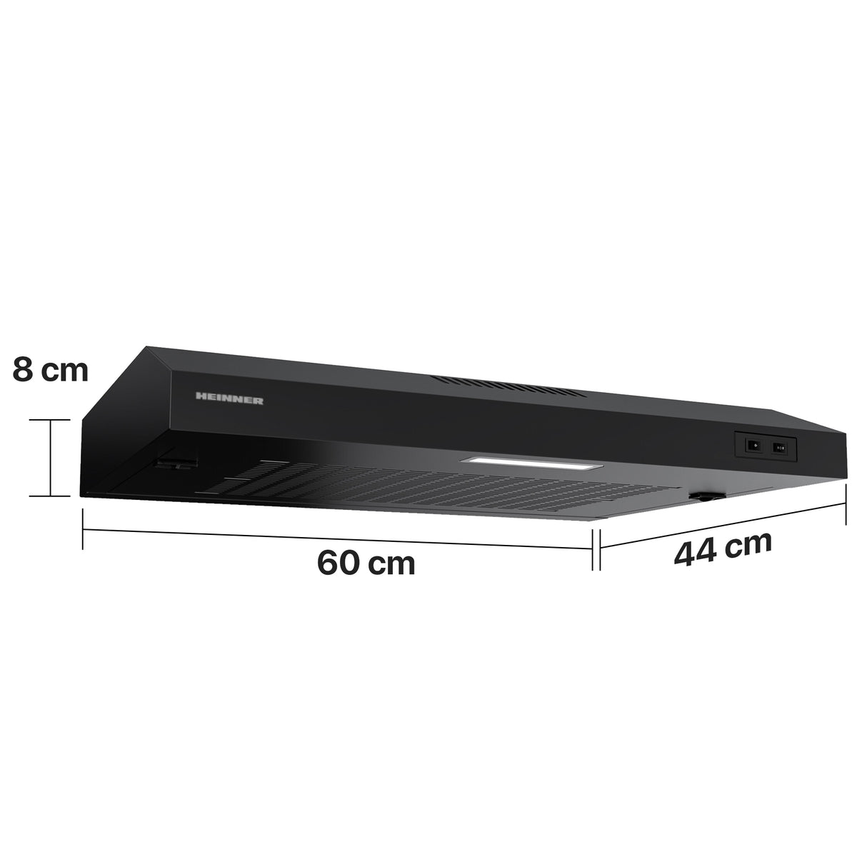 Heinner CH-MD190BK Onderbouw Afzuigkap 60 cm – 2 Snelheden