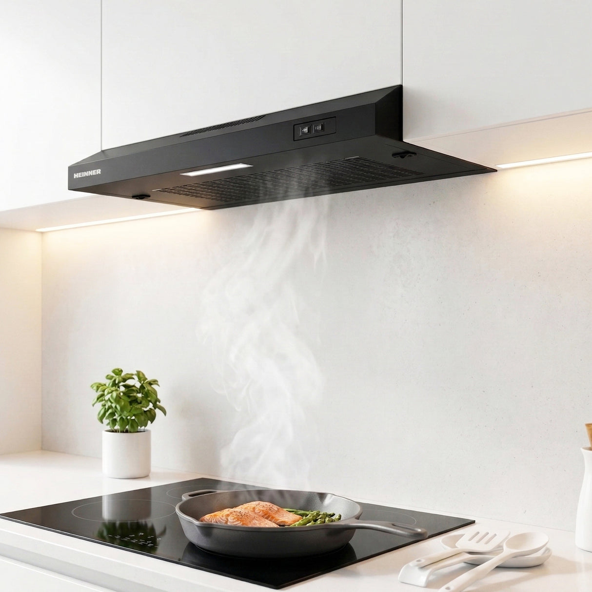 Heinner CH-MD190BK Onderbouw Afzuigkap 60 cm – 2 Snelheden