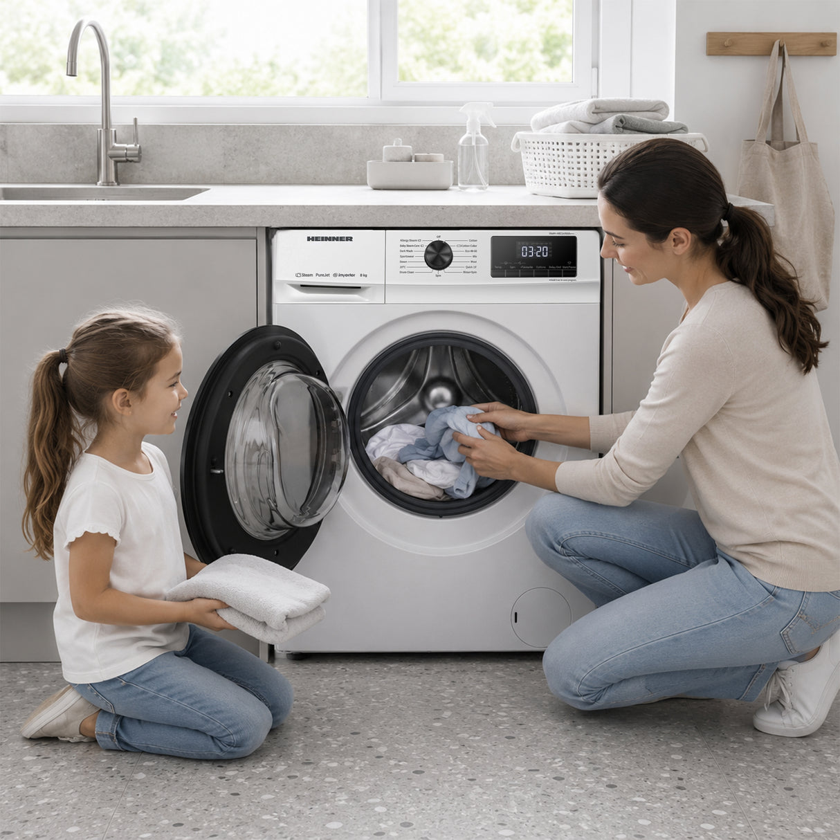 Machine à laver Heinner HWM-H8014INVA – 8 kg – 1400 tours/min – classe énergétique A