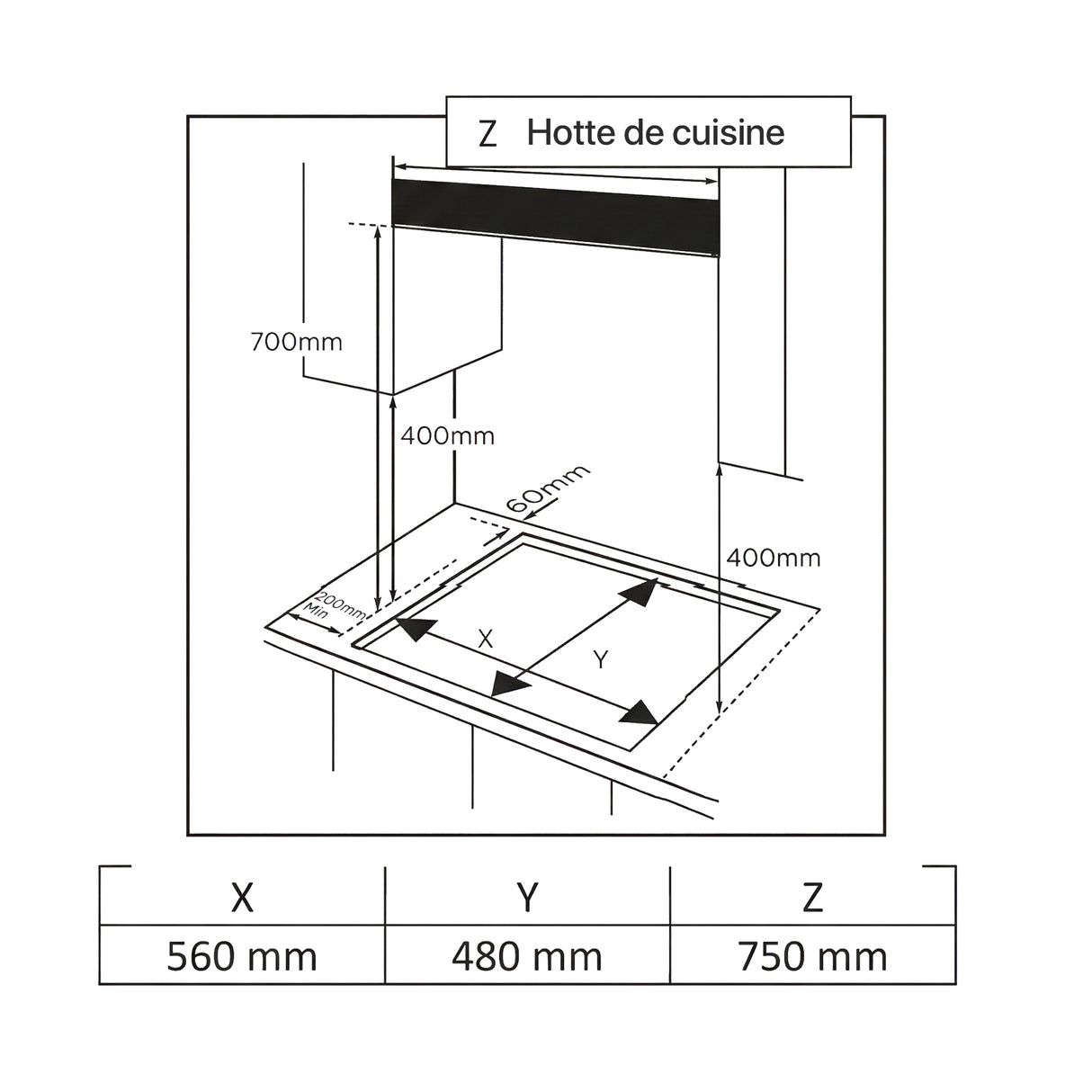 Heinner HBH-M705IWFIX Gaskookplaat 59 cm – 4 Branders – Wokbrander – Gietijzer
