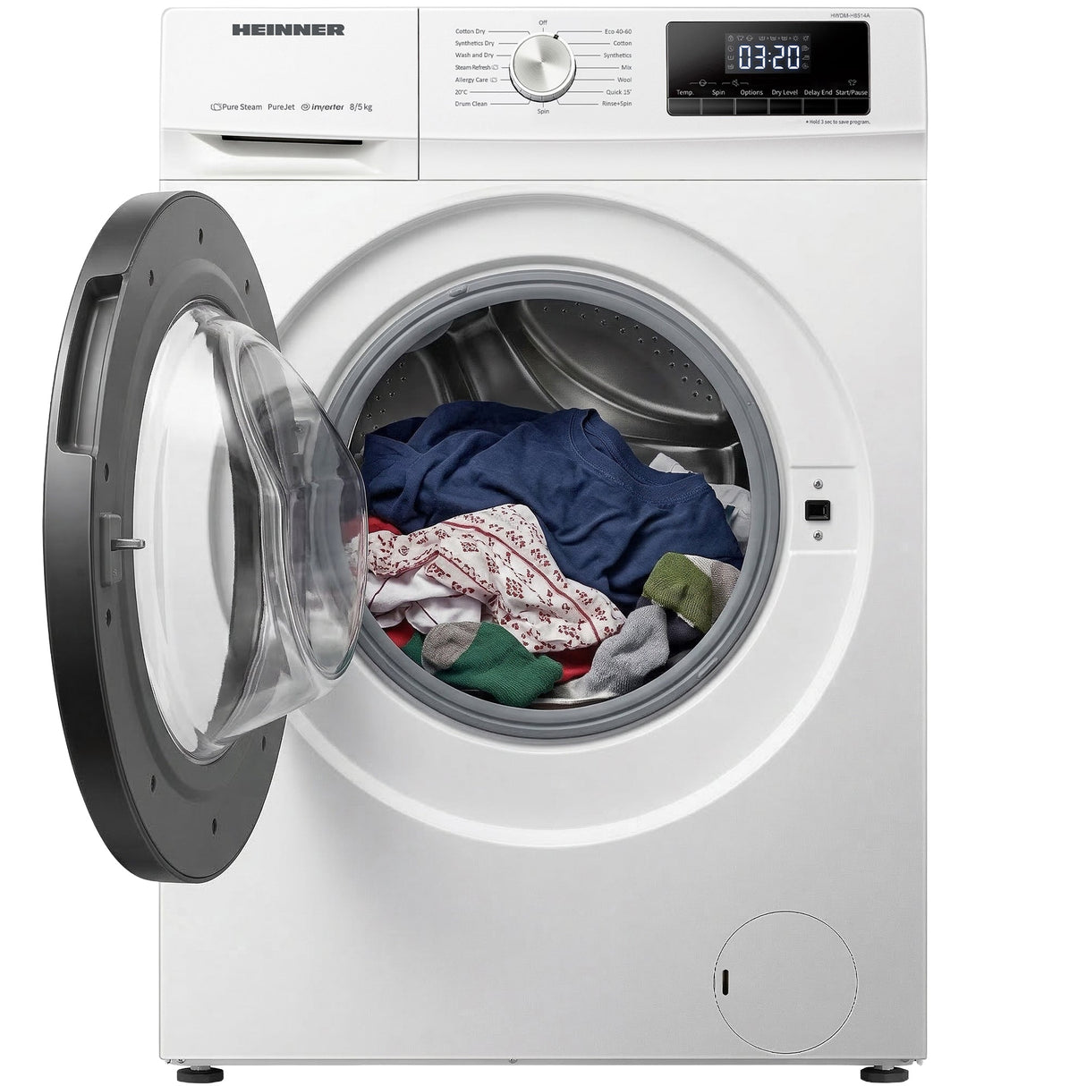 Heinner was-droogcombinatie HWDM-H8514A – 8/5 kg – 1400 RPM – energielabel D (Tweedekans)