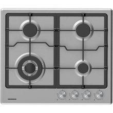 Table de cuisson au gaz Heinner HBH-M495IWFIX – 59 cm – 4 brûleurs – brûleur wok – grilles en fonte