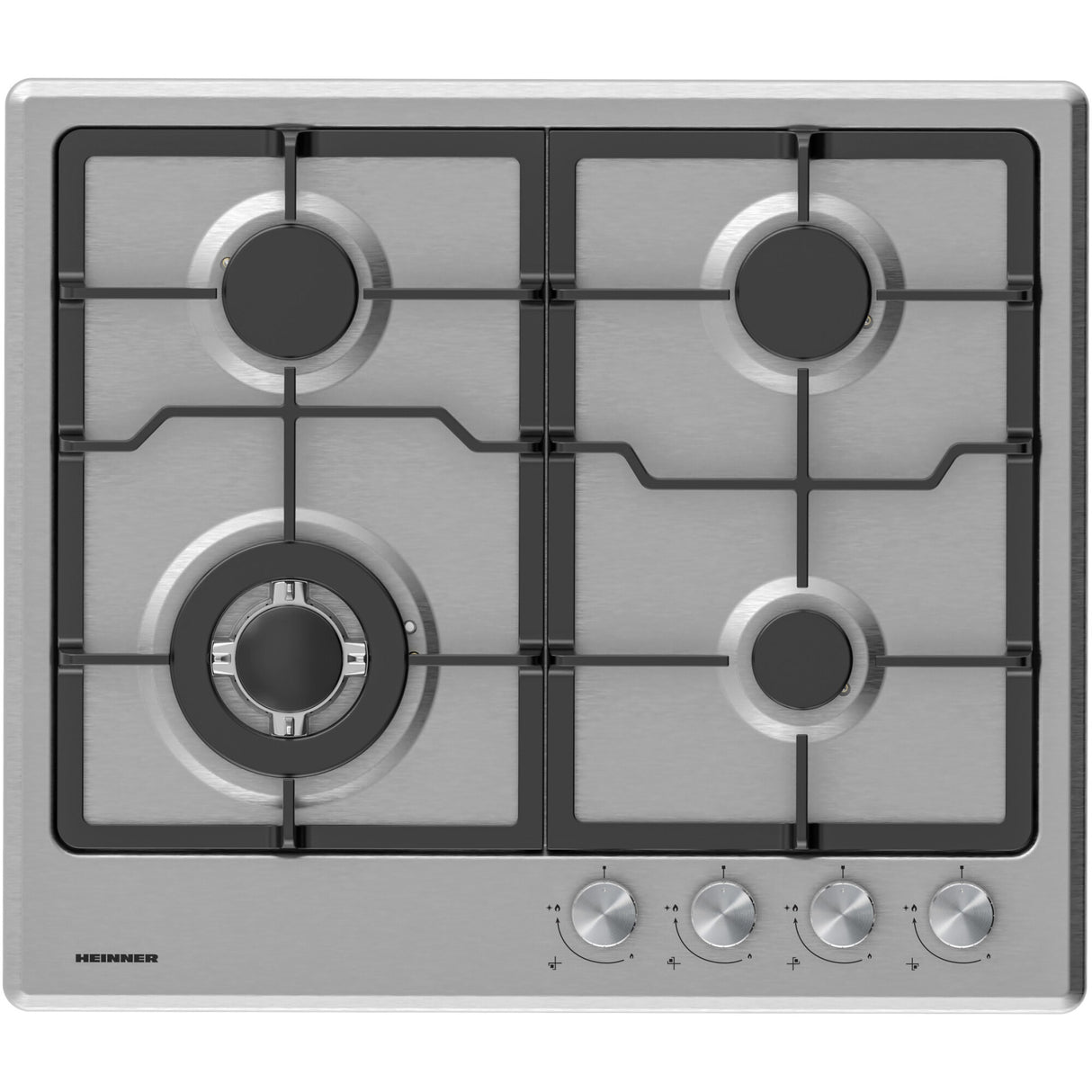 Heinner HBH-M495IWFIX Gaskookplaat 59 cm – 4 Branders – Wokbrander – Gietijzer