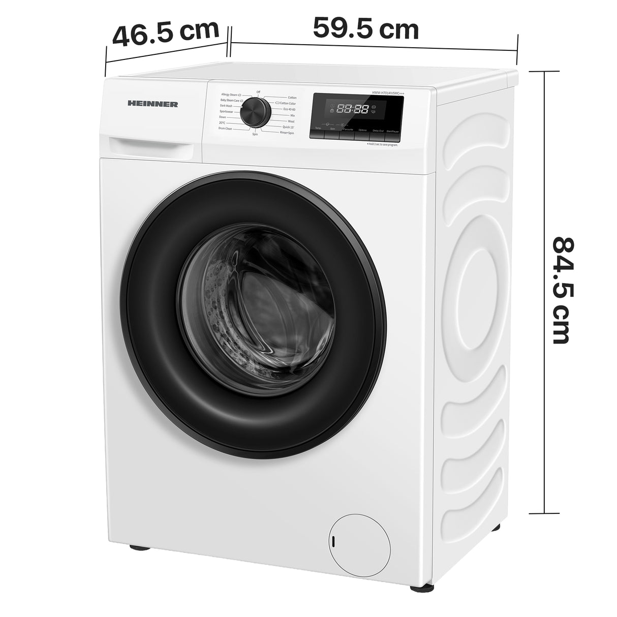 Machine à laver Heinner HWM-H7014IVSMC – 7 kg – 1400 tours/min – classe énergétique C