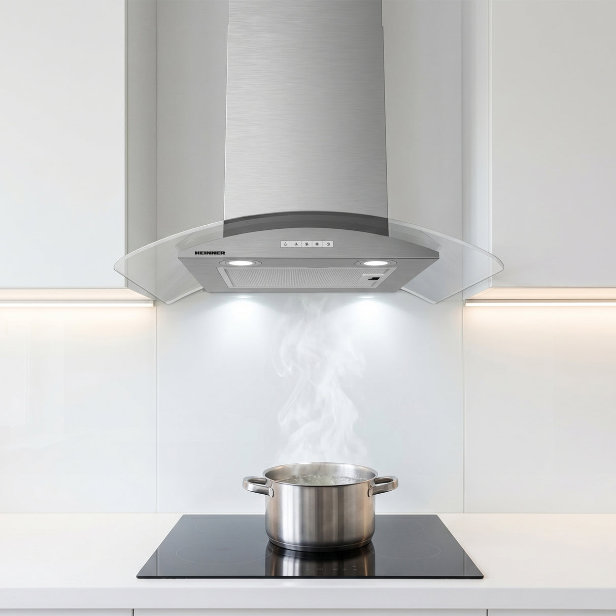 Hotte Heinner HDCH-MD800GIX – 60 cm – inox – Éclairage LED – 3 vitesses