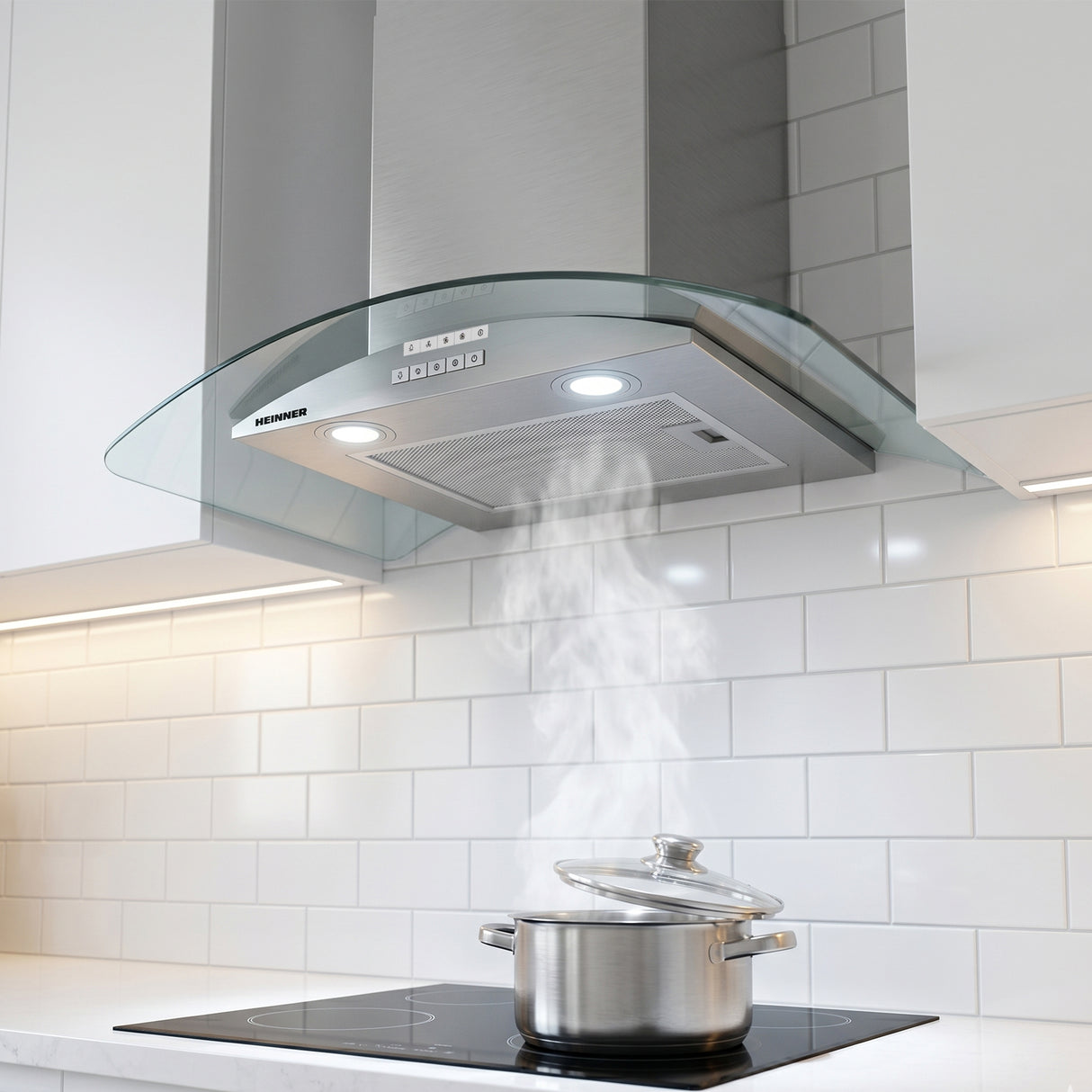 Hotte Heinner HDCH-MD800GIX – 60 cm – inox – Éclairage LED – 3 vitesses