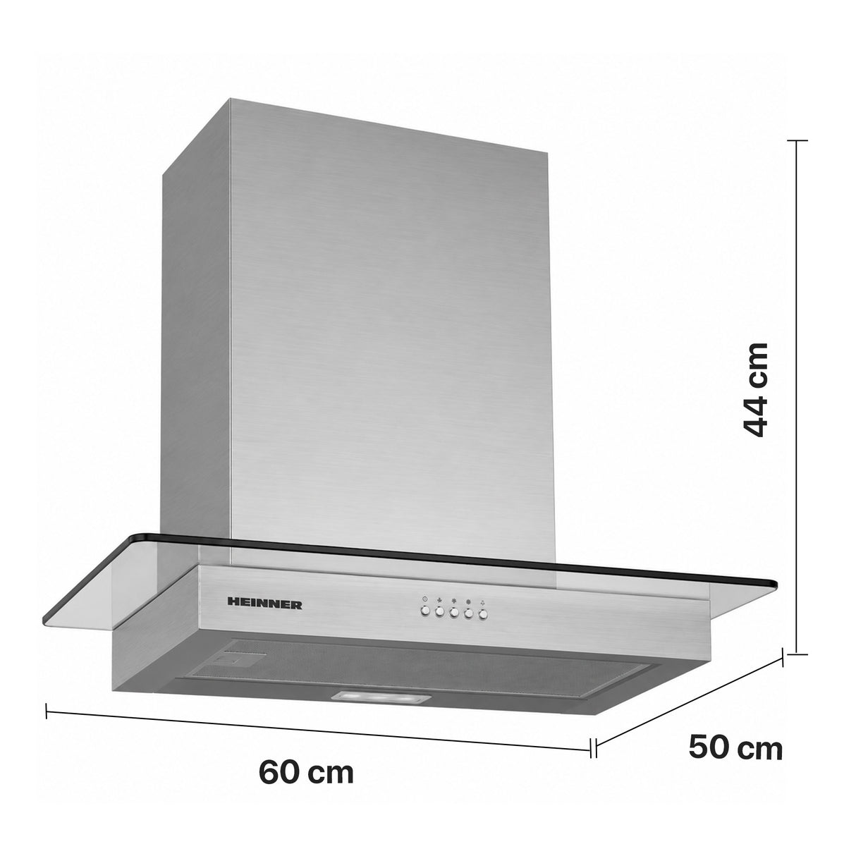 Hotte cheminée murale Heinner HDCH-MD630GIX – 60 cm – 3 vitesses – inox