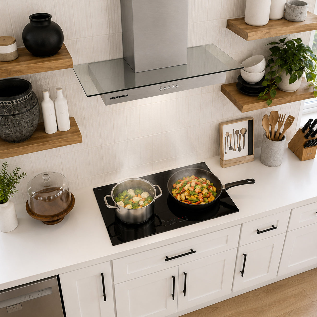 Hotte cheminée murale Heinner HDCH-MD630GIX – 60 cm – 3 vitesses – inox