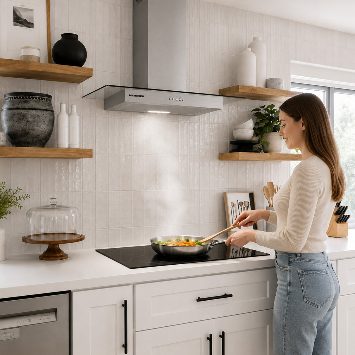 Hotte cheminée murale Heinner HDCH-MD630GIX – 60 cm – 3 vitesses – inox