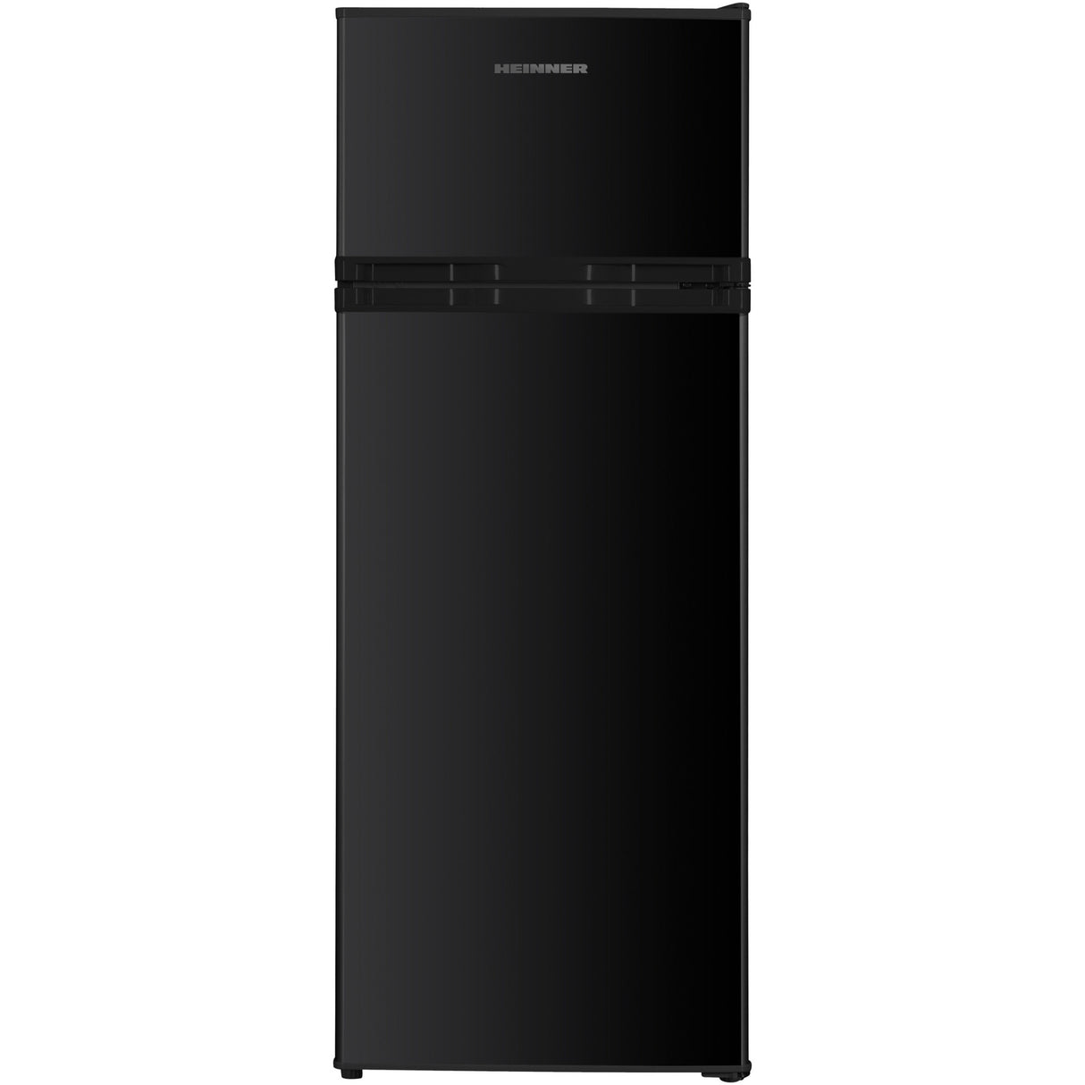 Heinner HF-H2206BKE++ zwarte koel-vriescombinatie, voorzijde gesloten