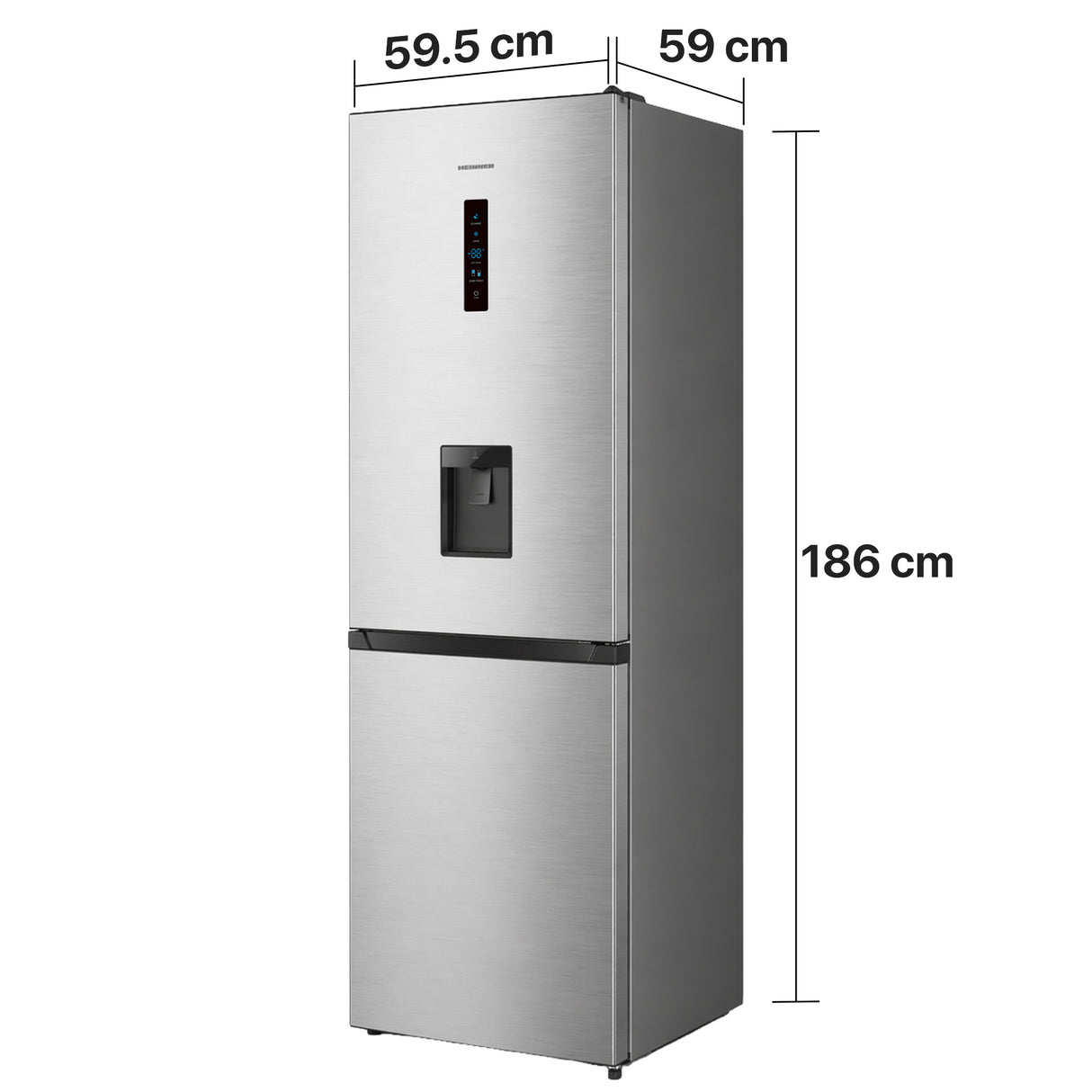 Heinner HCNF-HS304XWDE++ Koel-vries 304 L – Full No Frost – Waterdispenser