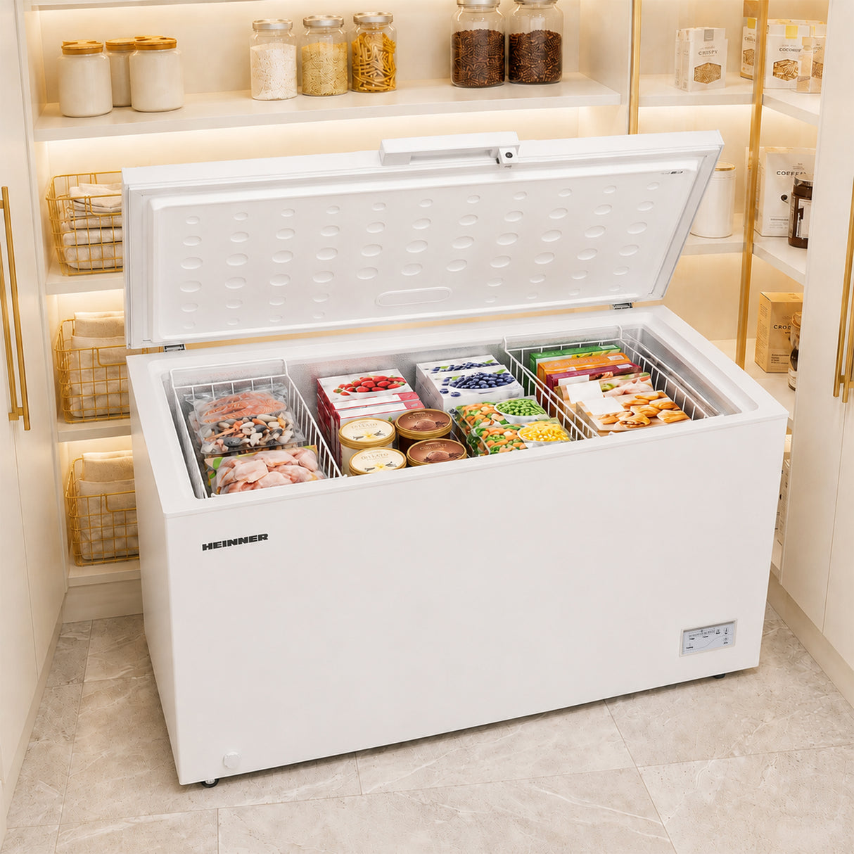 Heinner HCF-HM371CE++ Vrieskist 371 L – Snelvriesfunctie
