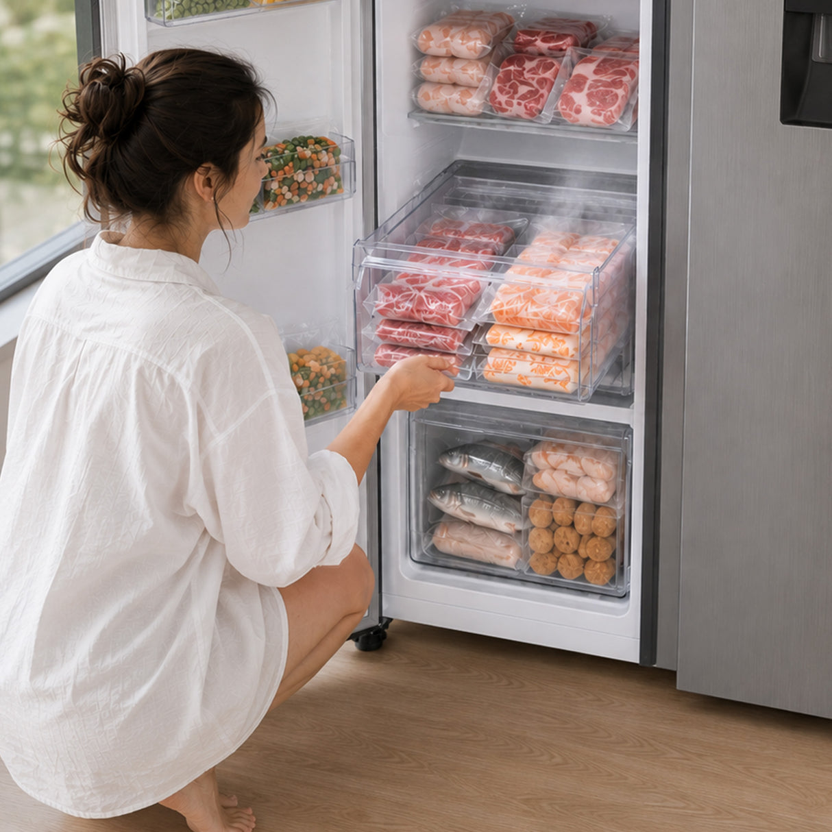 Frigo américain Heinner HSBS-H439NFXWDE – 439L – distributeur d’eau – no-frost – classe énergétique E