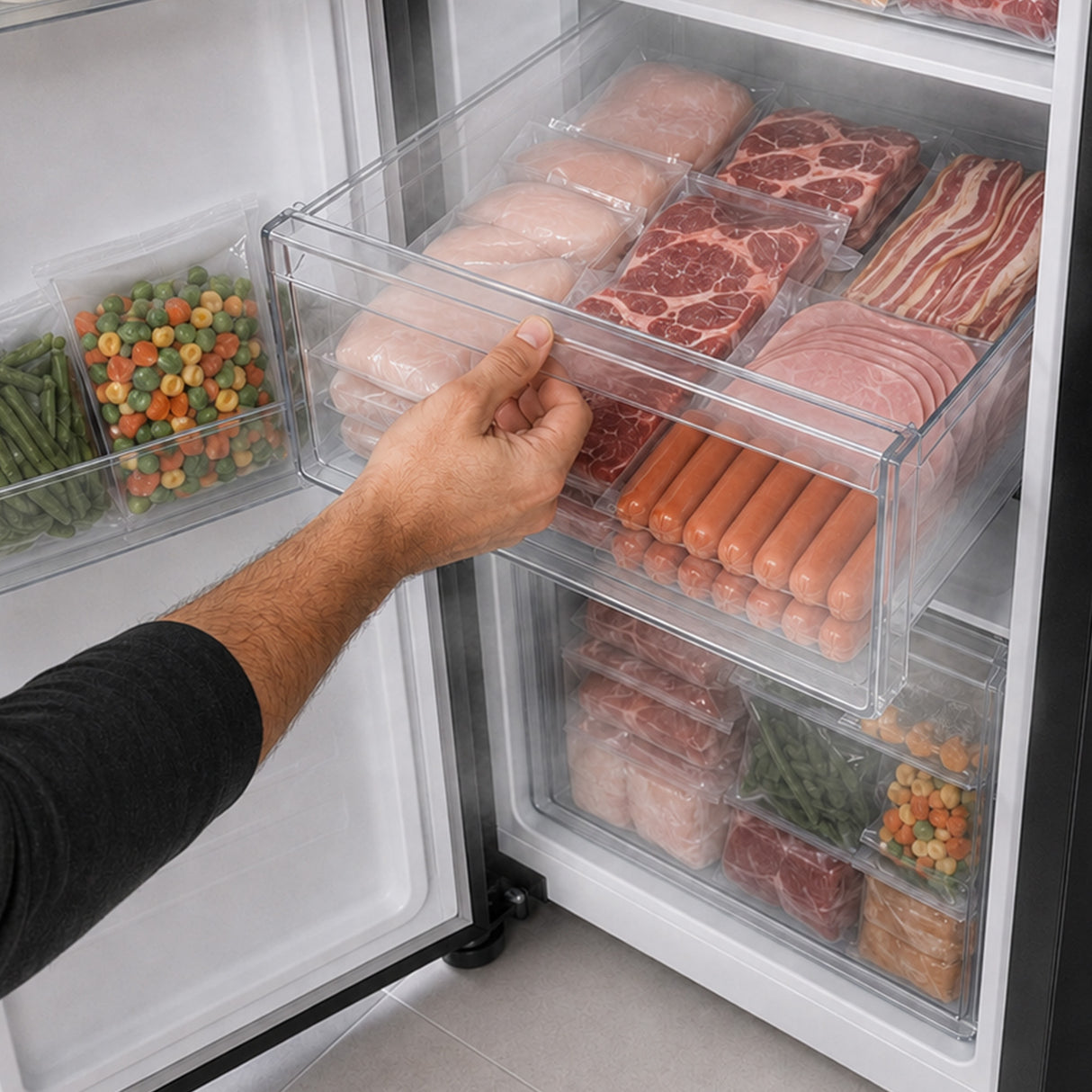 Frigo américain Heinner HSBS-H439NFBKWDE++ – 439L – Distributeur d’eau