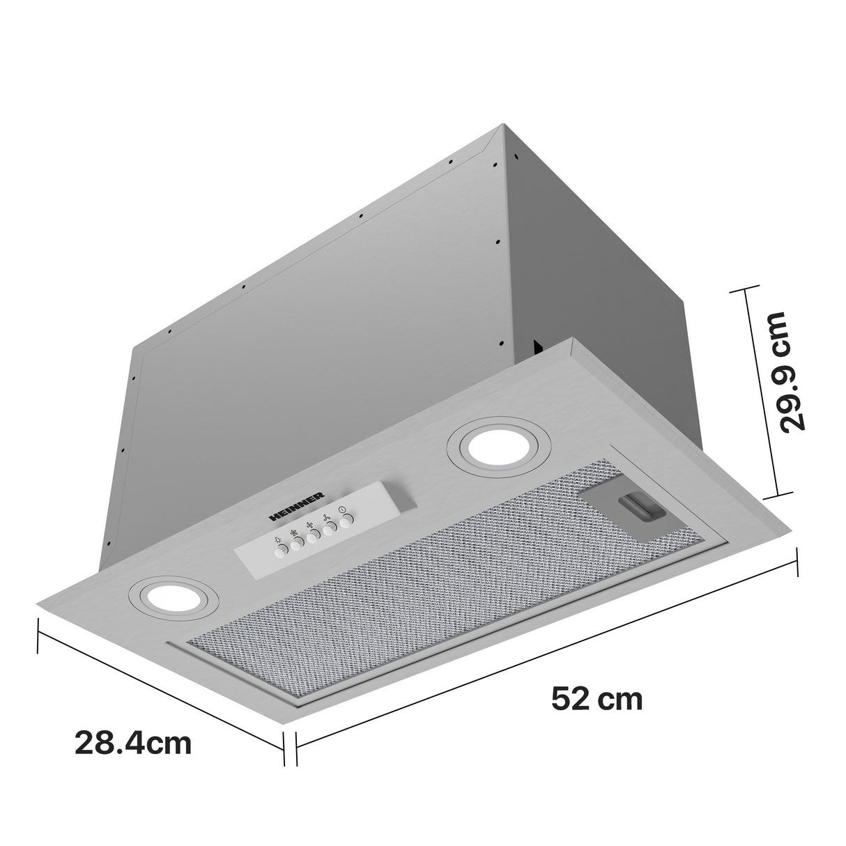 Hotte Heinner HBIH-MD600IX – encastrable – 52 cm – 3 vitesses
