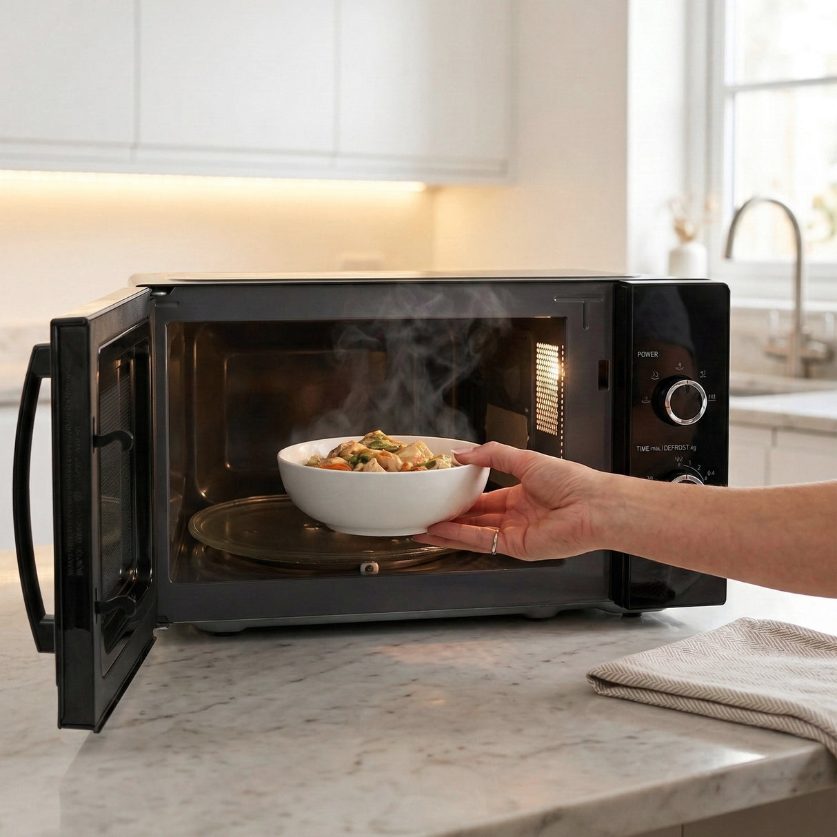 Micro-ondes Heinner HMW-MD25MBK – 25 litres – 800 W – 5 niveaux de puissance – noir
