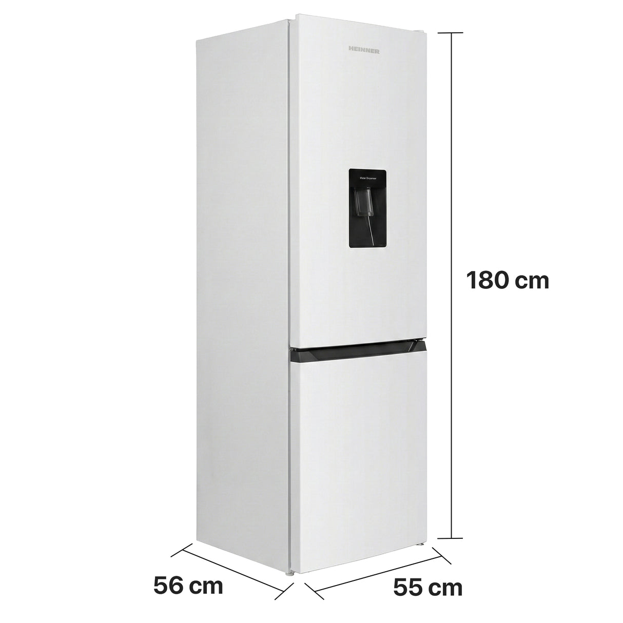 Heinner HC‑HM260INVWDD Koel-vriescombinatie 260 L – Waterdispenser