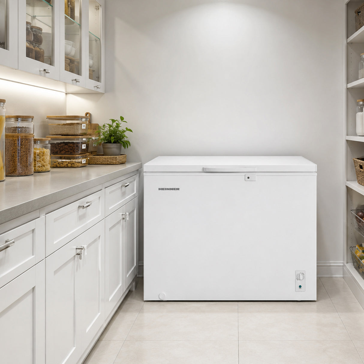 Congélateur coffre Heinner HCF-M293INVCE – 293 litres – convertible – inverter – classe énergétique E