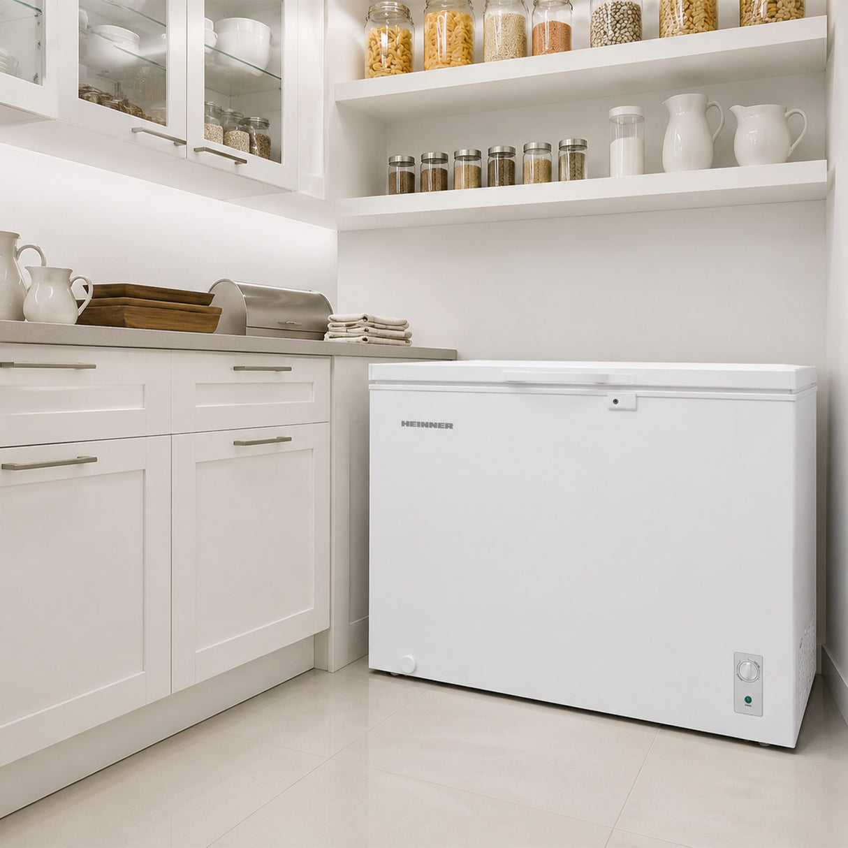Congélateur coffre Heinner HCF-M293INVCE – 293 litres – convertible – inverter – classe énergétique E