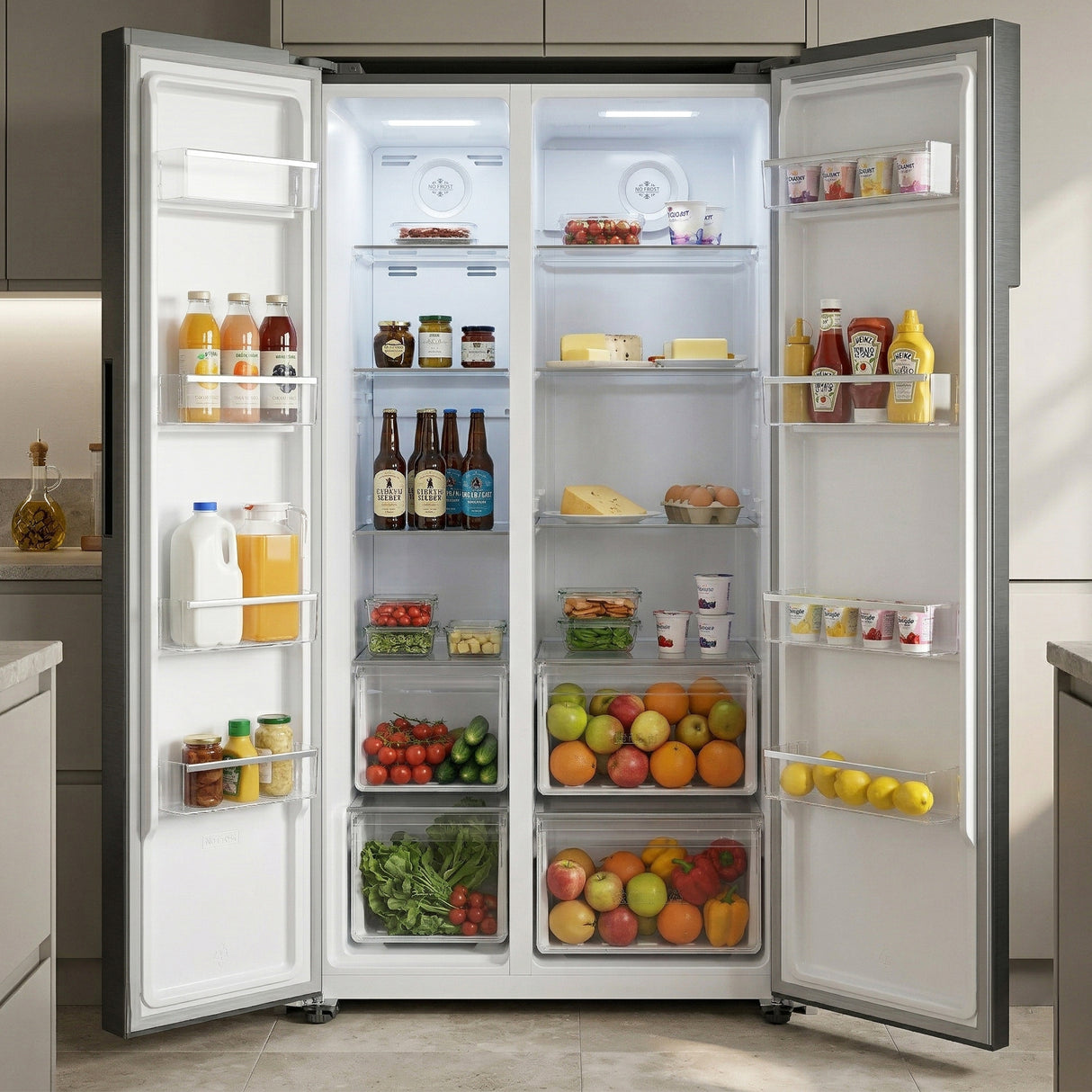 Heinner HSBS-HM532NFINVXD Side-by-Side Koelkast 532L No Frost Inverter RVS Look – afbeelding 8