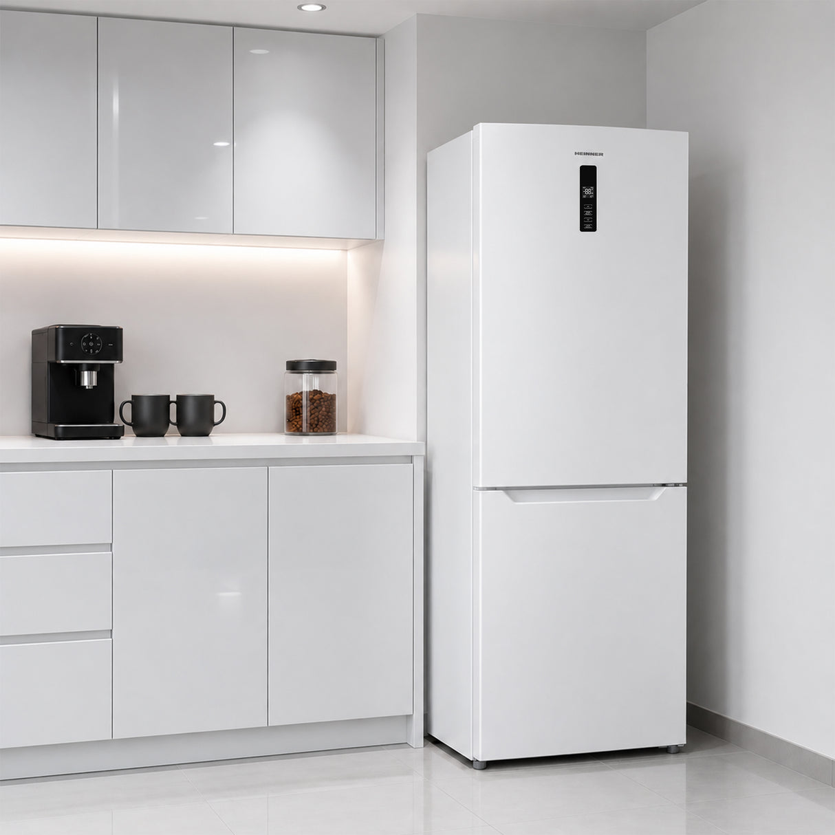 Frigo congélateur Heinner HCNF-M435INVE – 435 litres – blanc – classe énergétique E
