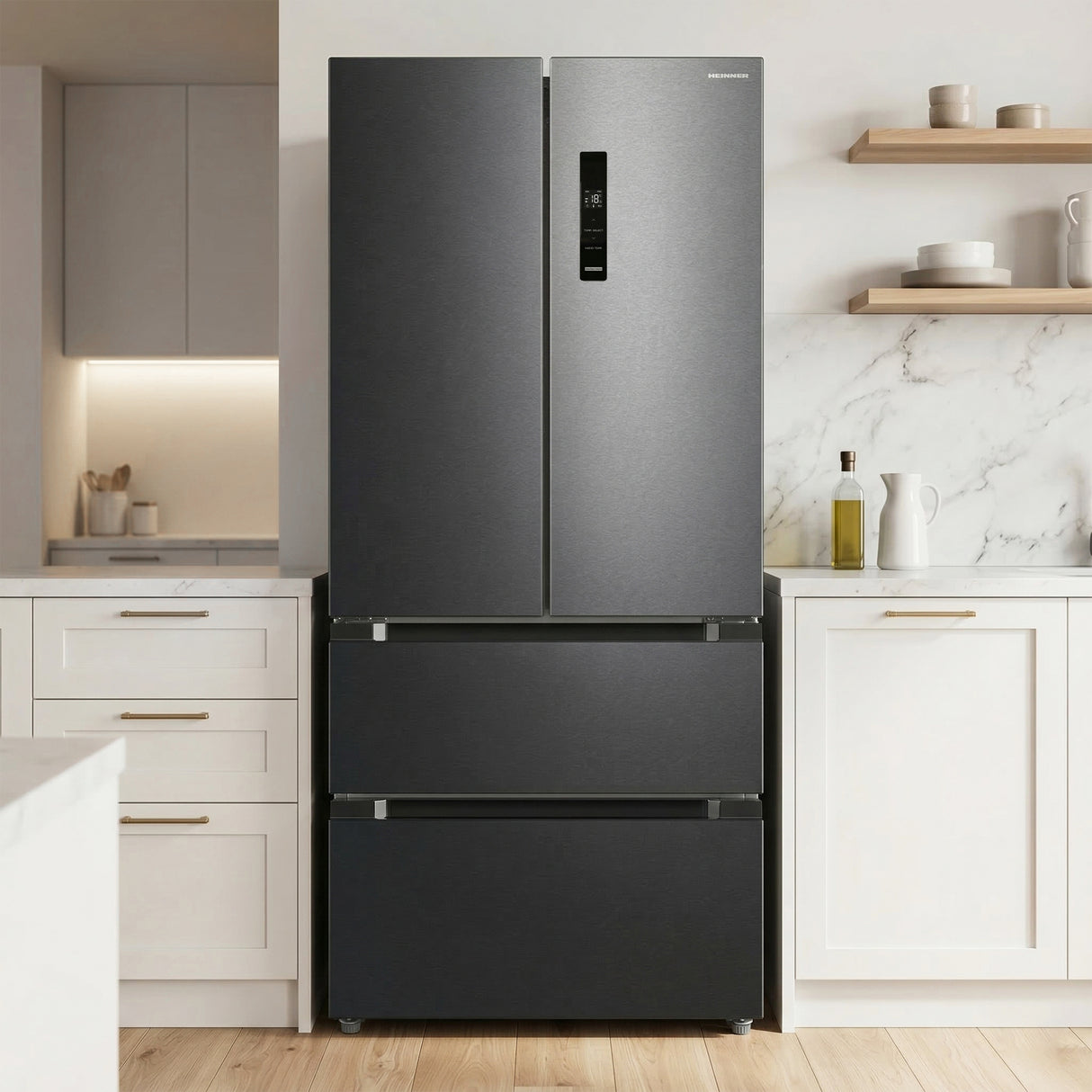 Heinner HCFD-M516INVHDXE++ French Door Amerikaanse Koelkast – 516 L – No Frost