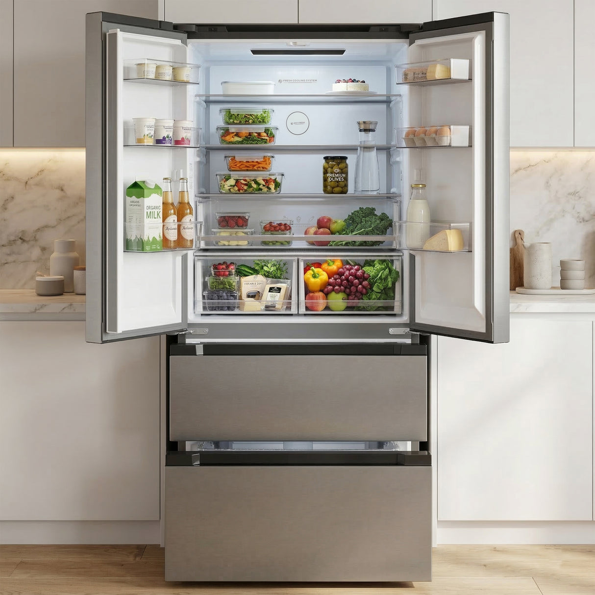 Heinner HCFD-M516INVXE++ French Door Amerikaanse Koelkast – 516 L – No Frost