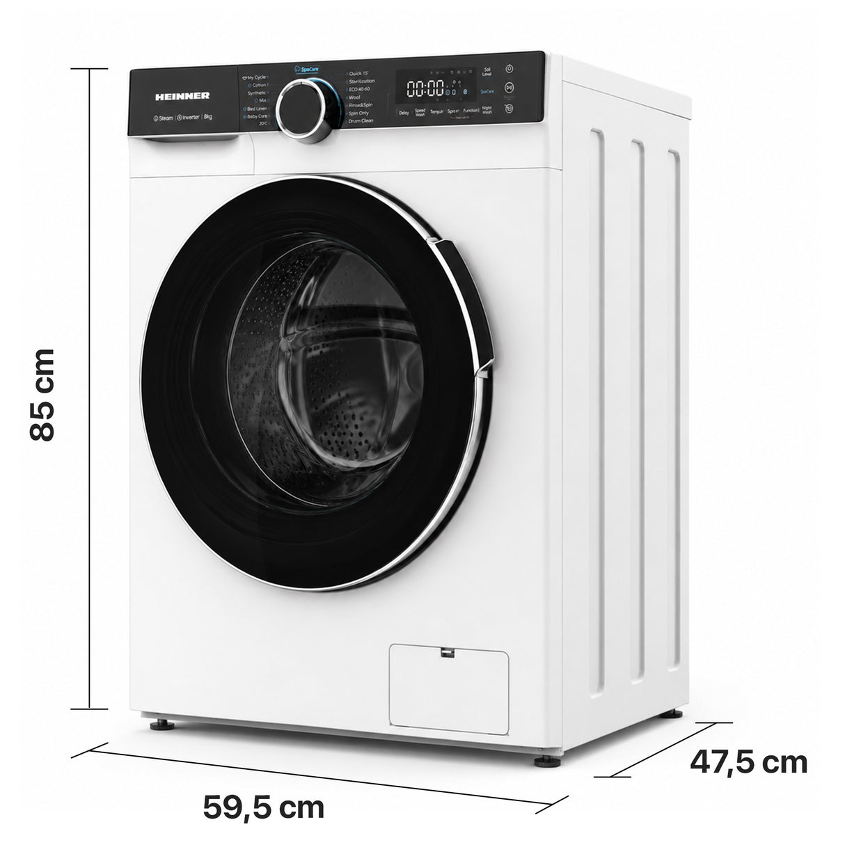 Heinner HWM-M814IVKA wasmachine – 8 kg – 1400 toeren – energielabel A – wit
