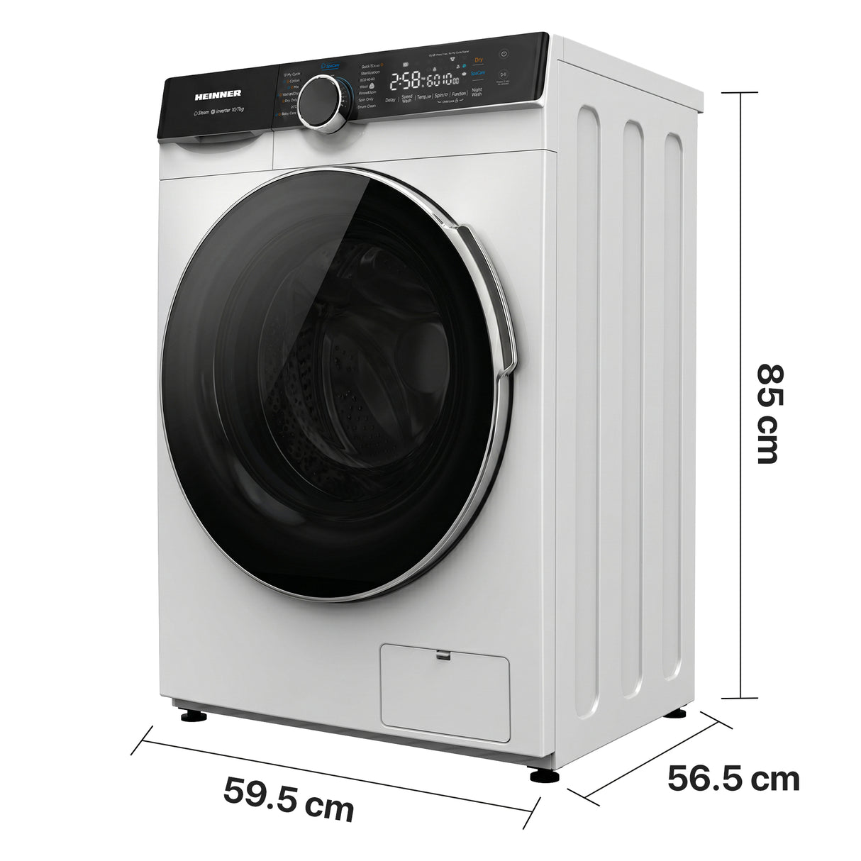 Heinner HWDM-M1014IVKB Was-droogcombinatie 10/7 kg – 1400 RPM