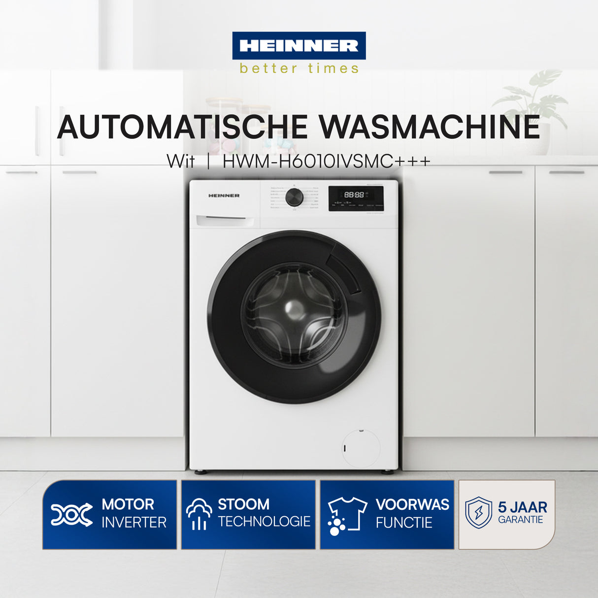 Heinner HWM-H6010IVSMC+++ Slanke Wasmachine 6 kg – 1000 RPM