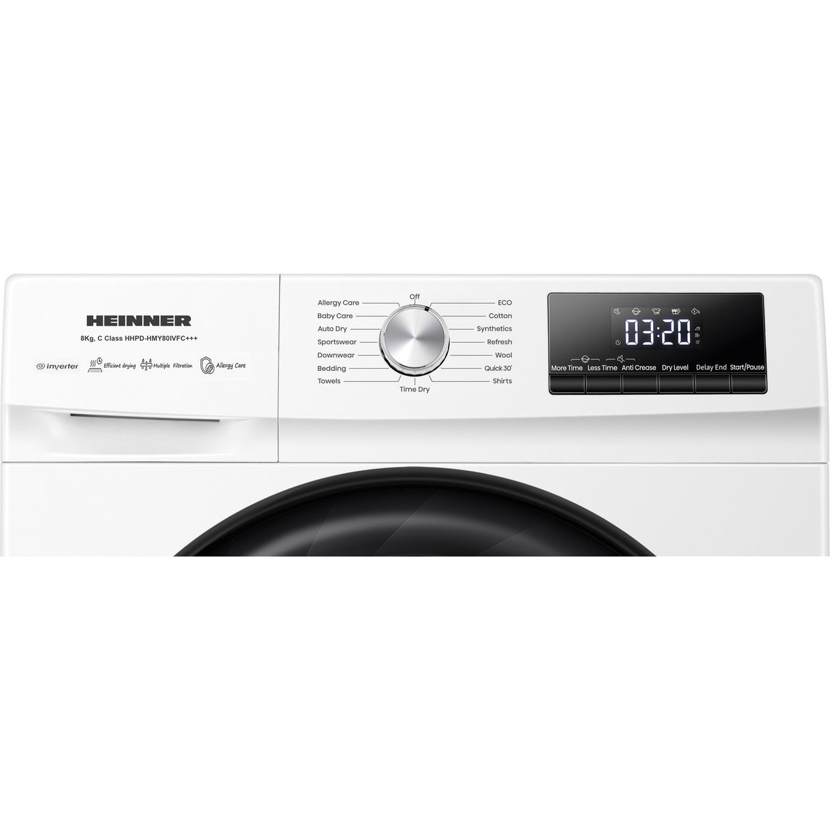 Sèche-linge à pompe à chaleur Heinner HHPD-HMY80IVFC – 8 kg – Inverter – classe énergétique C