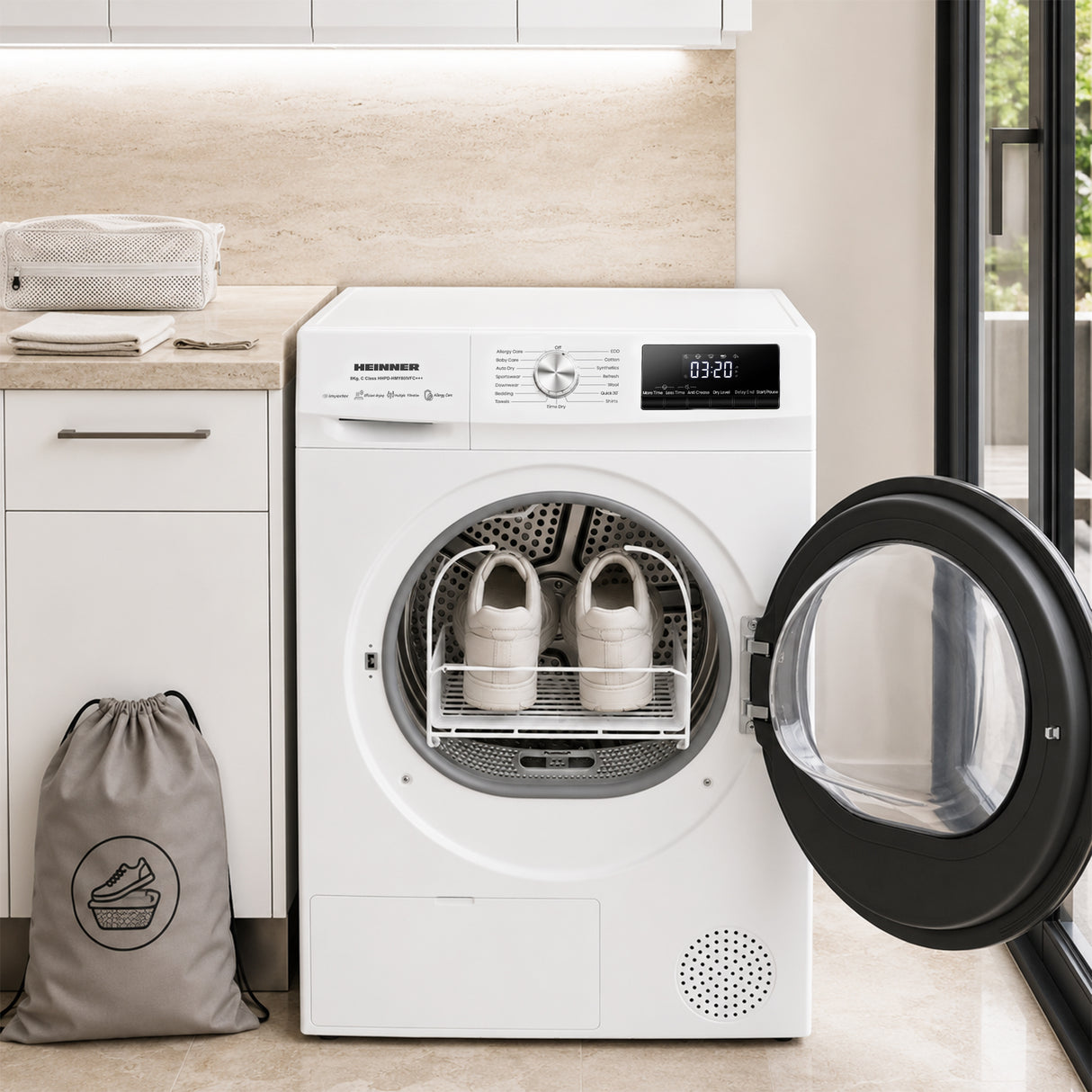 Sèche-linge à pompe à chaleur Heinner HHPD-HMY80IVFC – 8 kg – Inverter – classe énergétique C