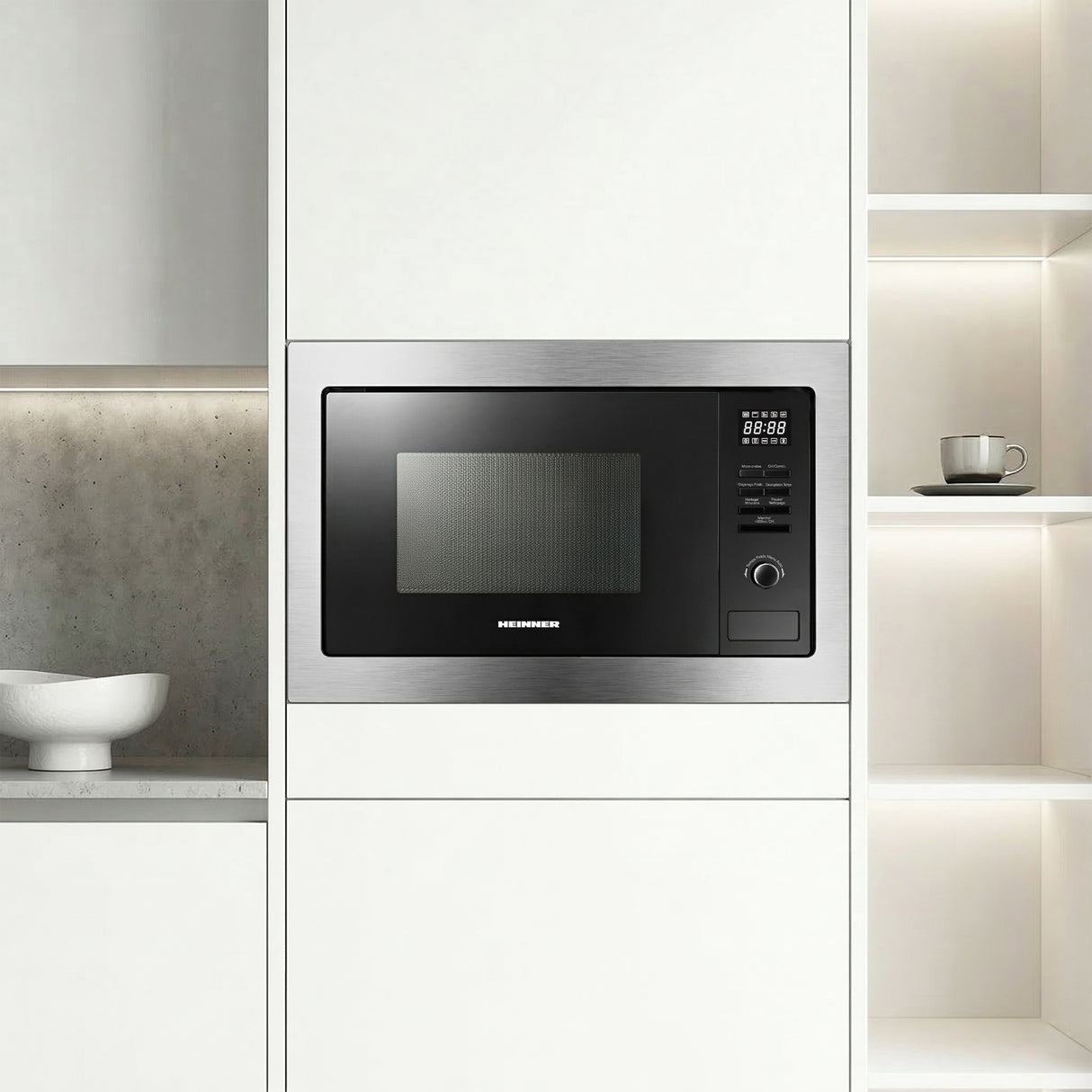Micro-ondes Heinner HMW-MDBI25GDIX – encastrable – 25 L – gril – numérique – inox
