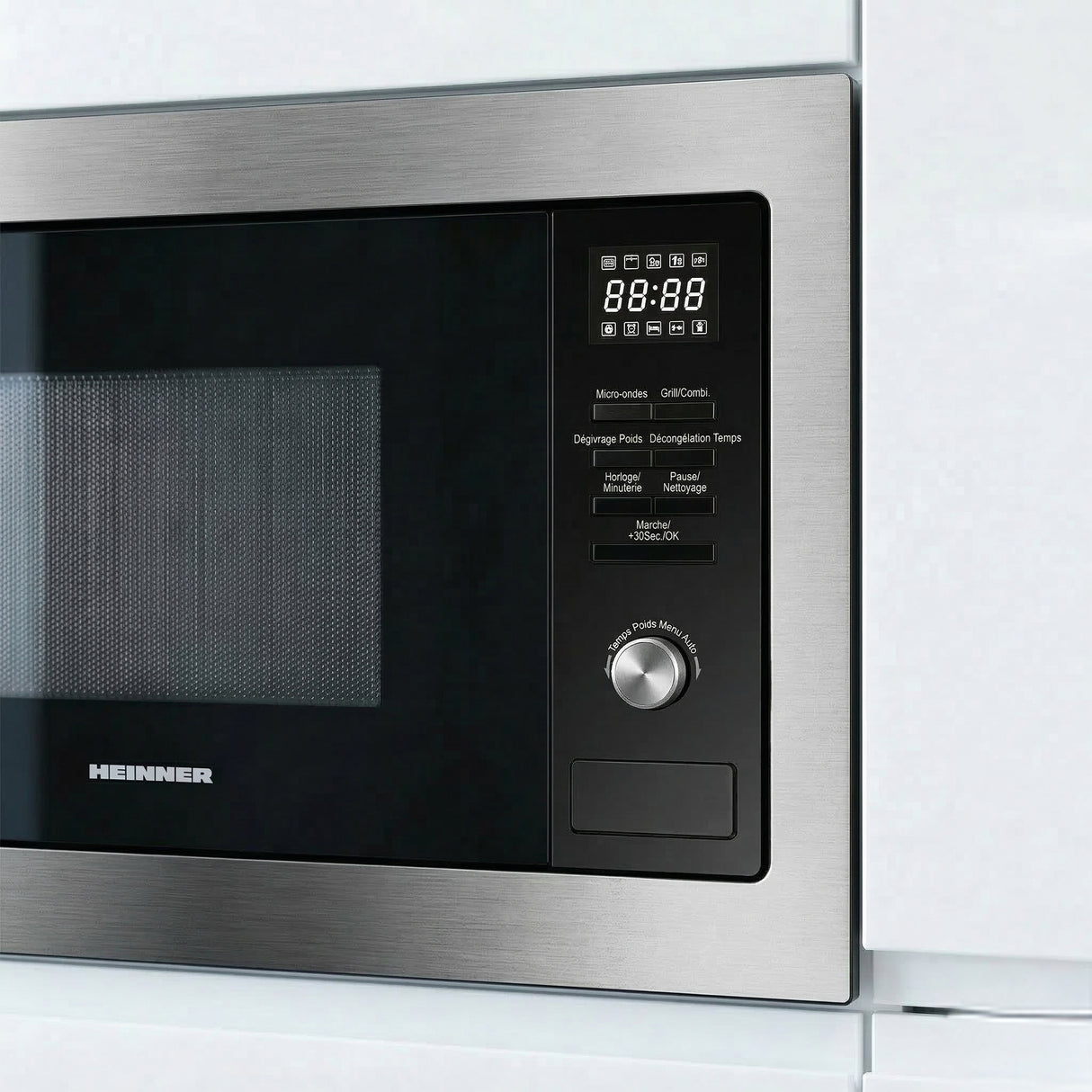 Micro-ondes Heinner HMW-MDBI25GDIX – encastrable – 25 L – gril – numérique – inox