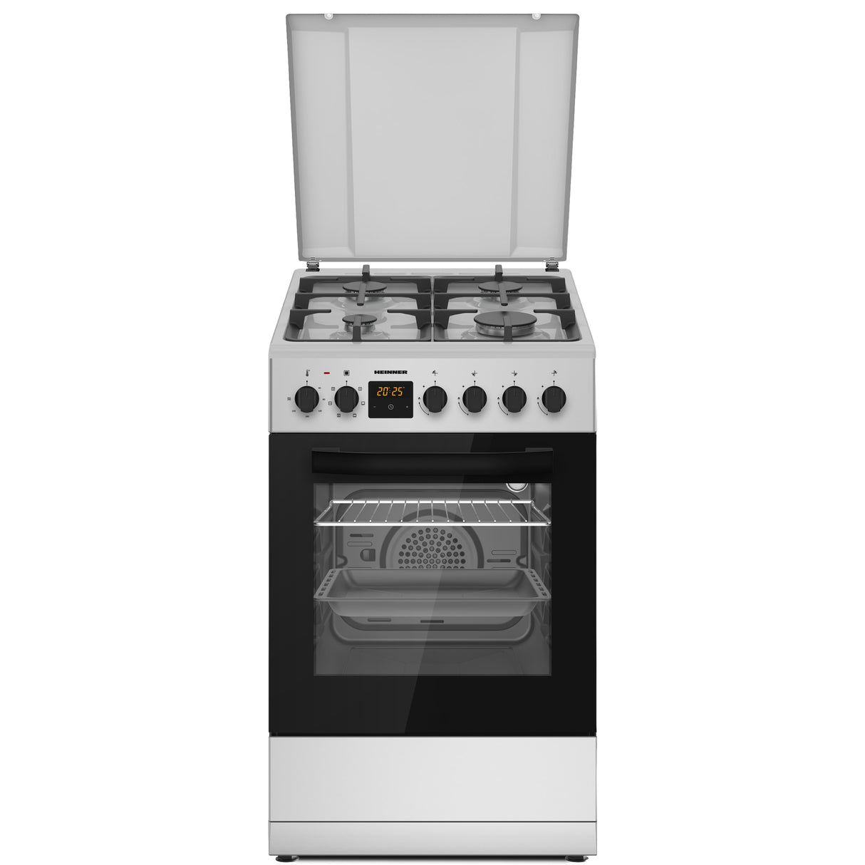 Cuisinière à gaz Heinner HFSC-S65MIXFD-SL – 4 brûleurs – four électrique avec gril