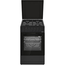 Cuisinière à gaz Heinner HFSC-S60LITGC-BK – 4 brûleurs – four électrique avec gril – noir