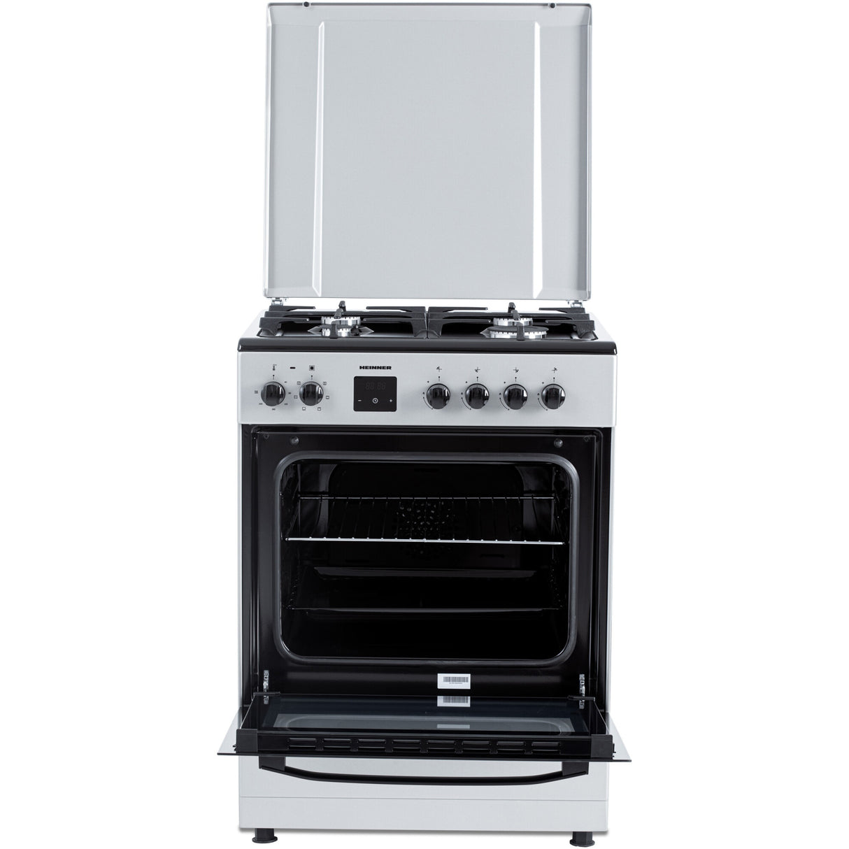 Cuisinière à gaz Heinner HFSC-S66FDC-BIX – 4 Brûleurs – Four 6 Fonctions – Gril