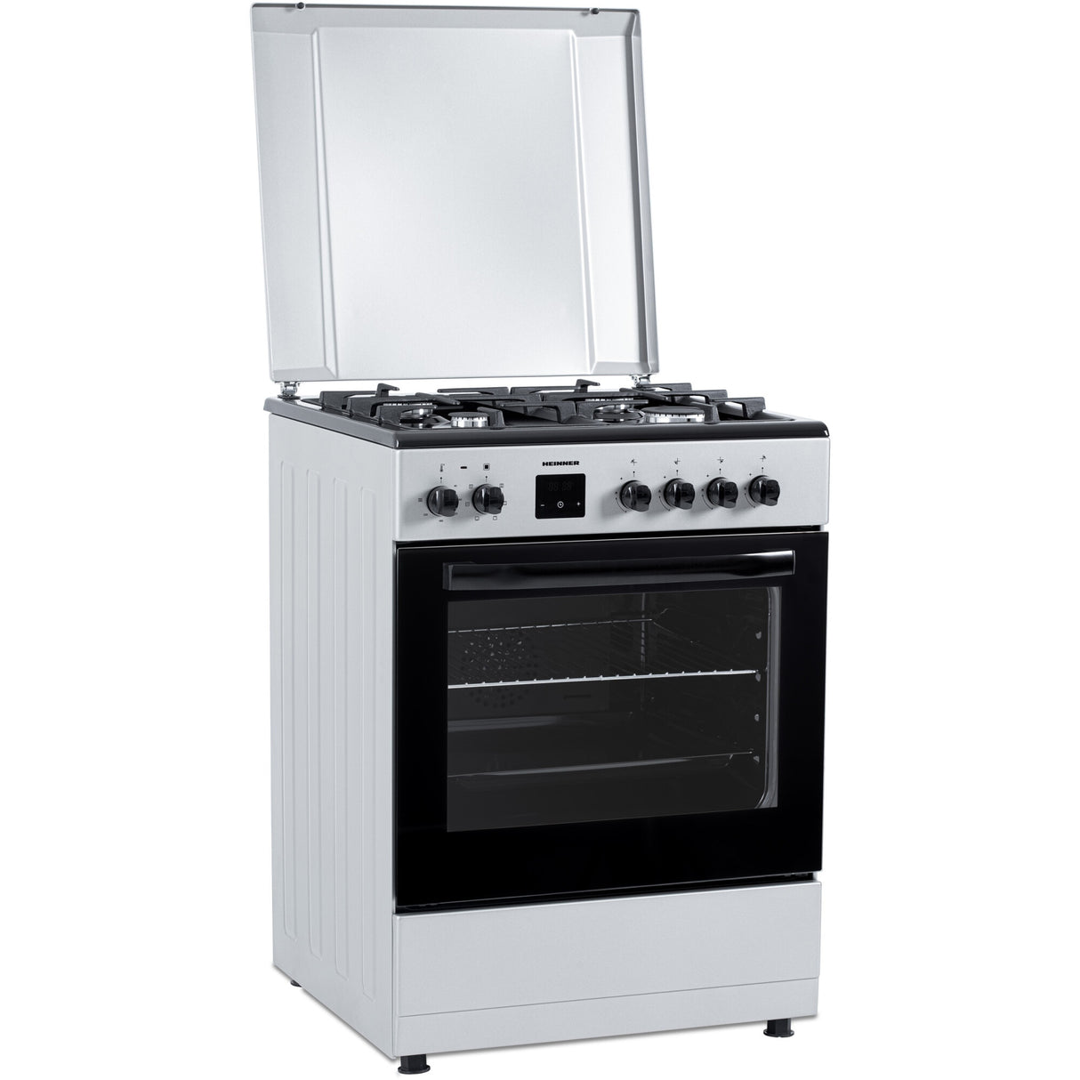 Cuisinière à gaz Heinner HFSC-S66FDC-BIX – 4 Brûleurs – Four 6 Fonctions – Gril