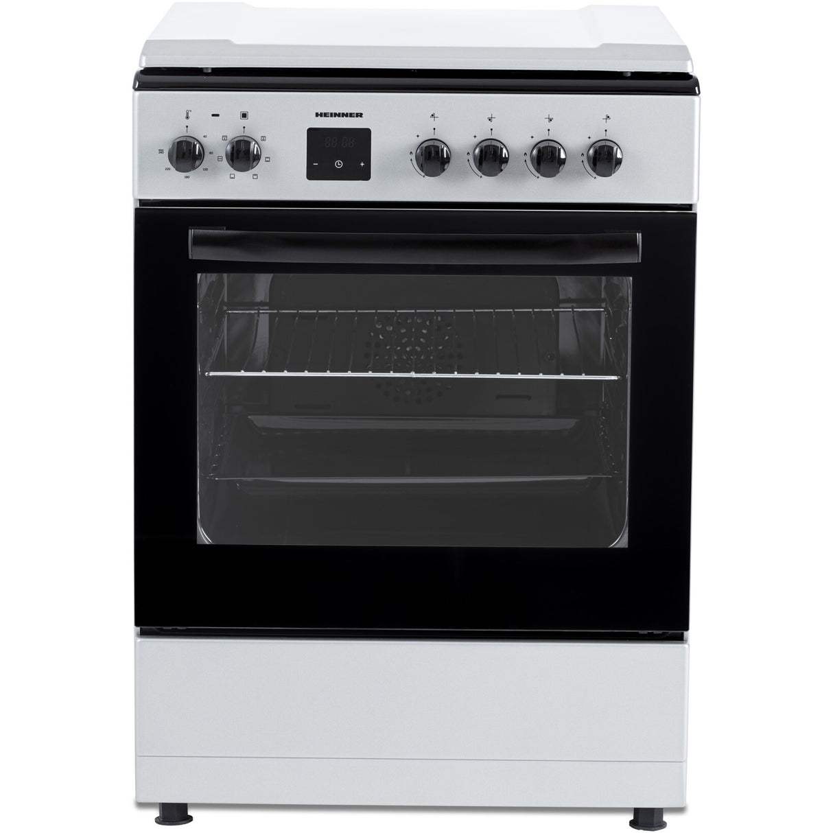 Cuisinière à gaz Heinner HFSC-S66FDC-BIX – 4 Brûleurs – Four 6 Fonctions – Gril
