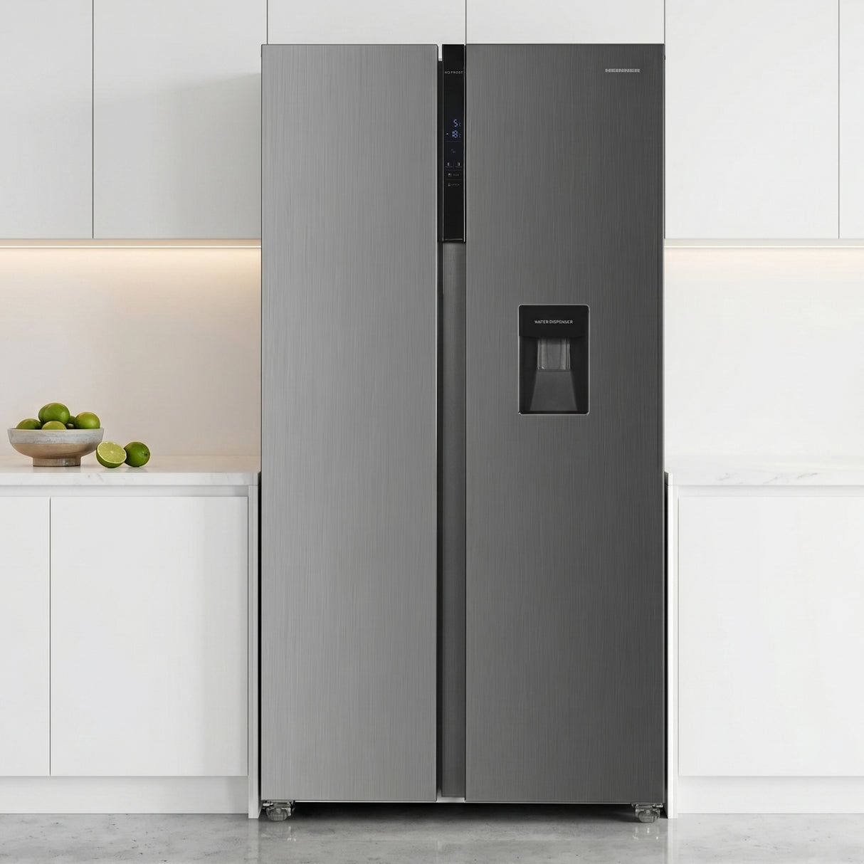 Heinner HSBS-HM439NFINVXWDD Side-by-Side Koelkast 439L No Frost Waterdispenser Inverter Look